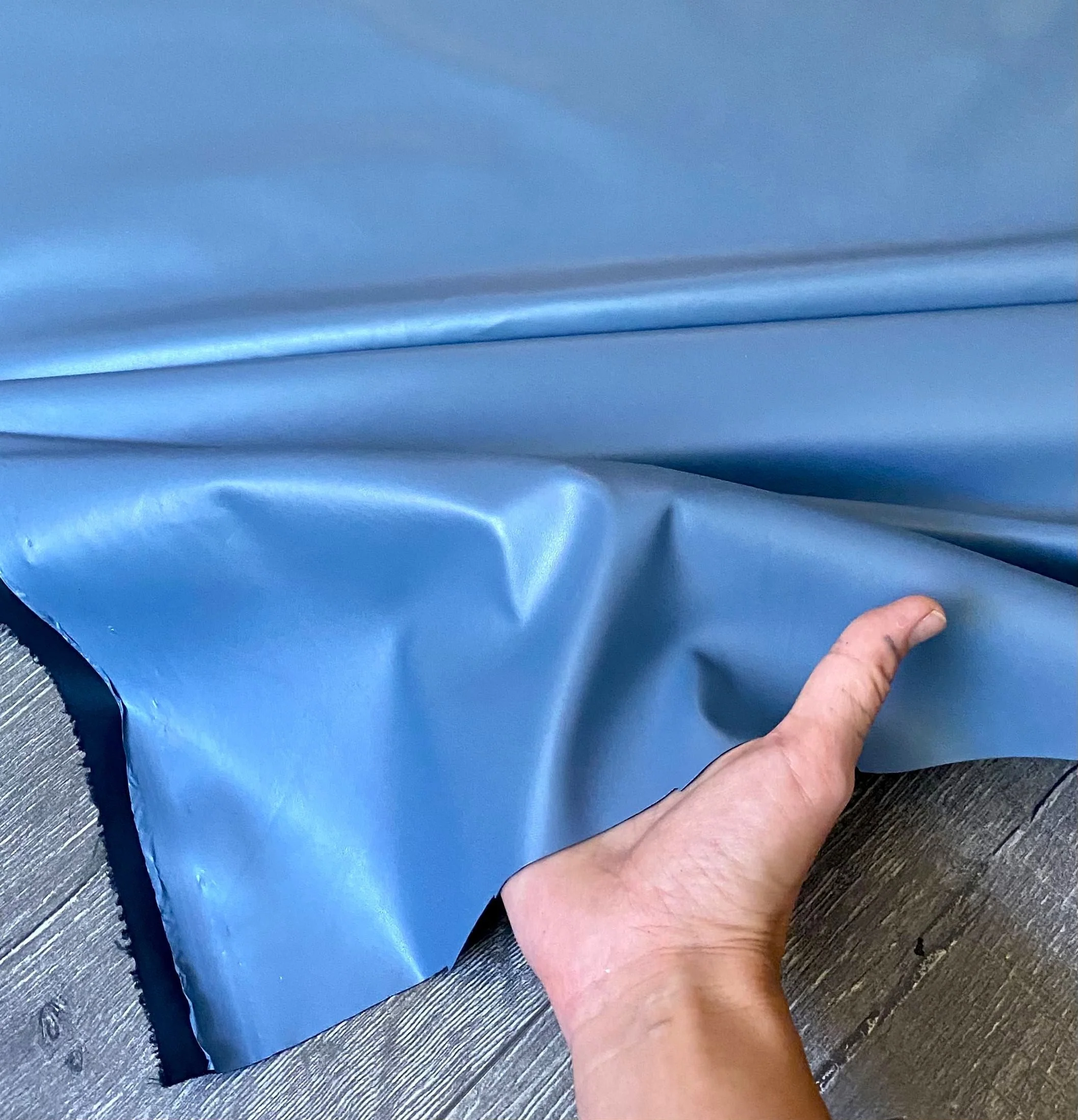 Denim Blue Stretch Faux Leather - Image 4