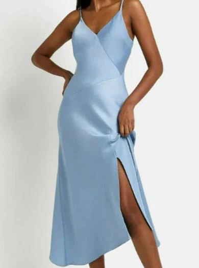 Baby Blue Silky Stretch Satin - Image 3