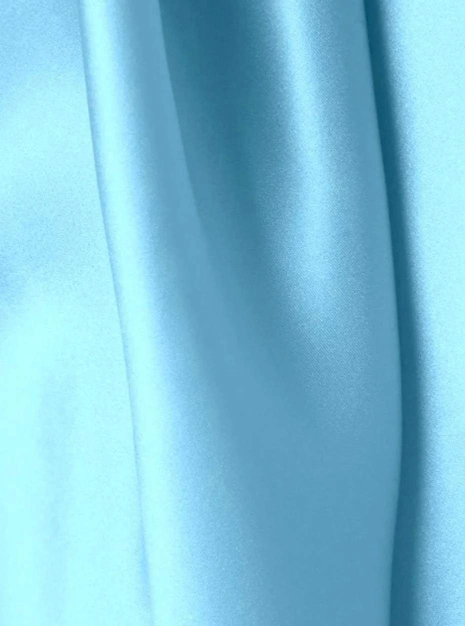 Baby Blue Silky Stretch Satin - Image 4
