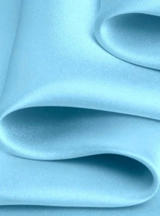 Baby Blue Silky Stretch Satin - Image 5