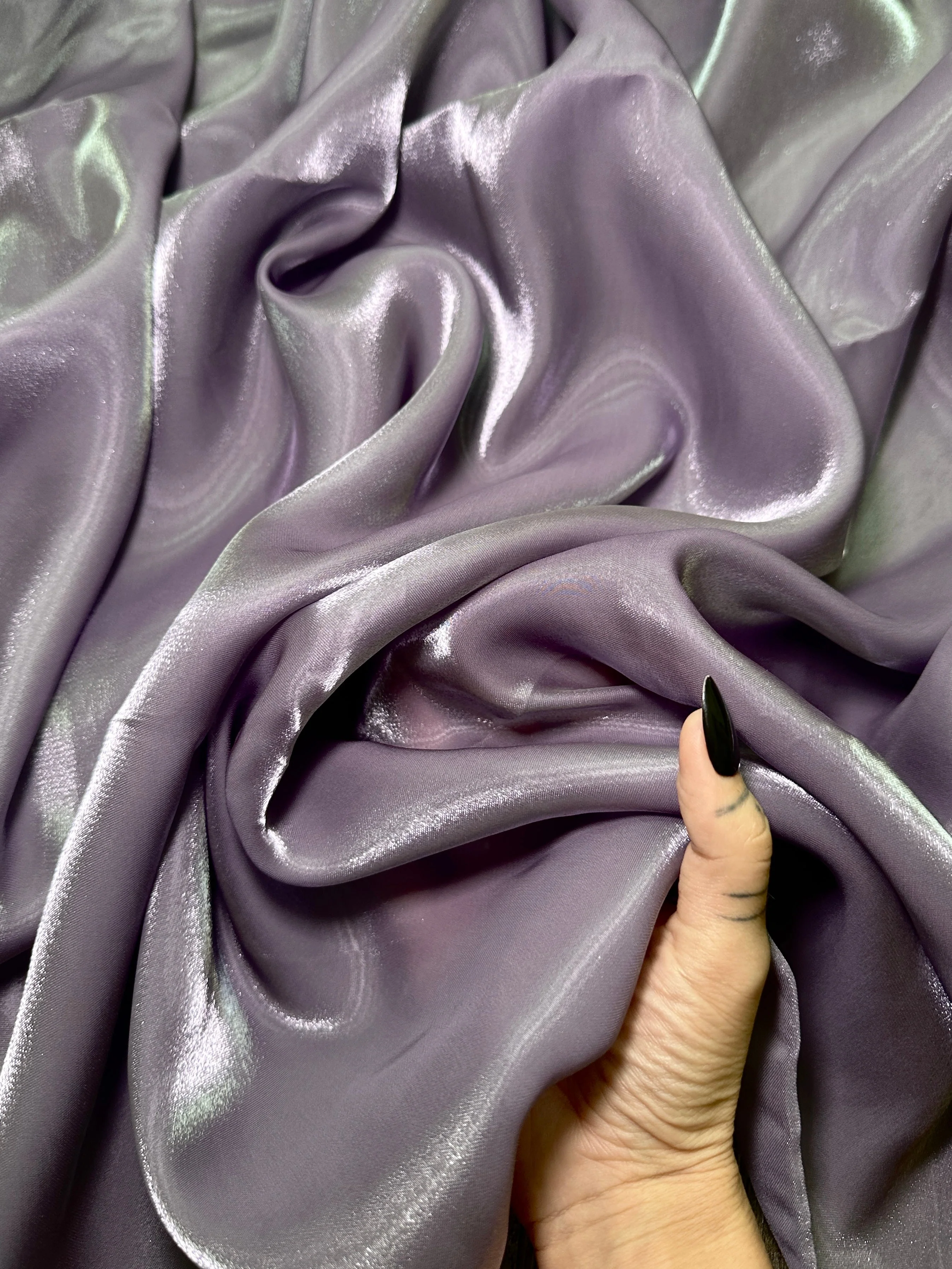 Dusty Lavender Water Liquid Shimmery Chiffon - Image 3