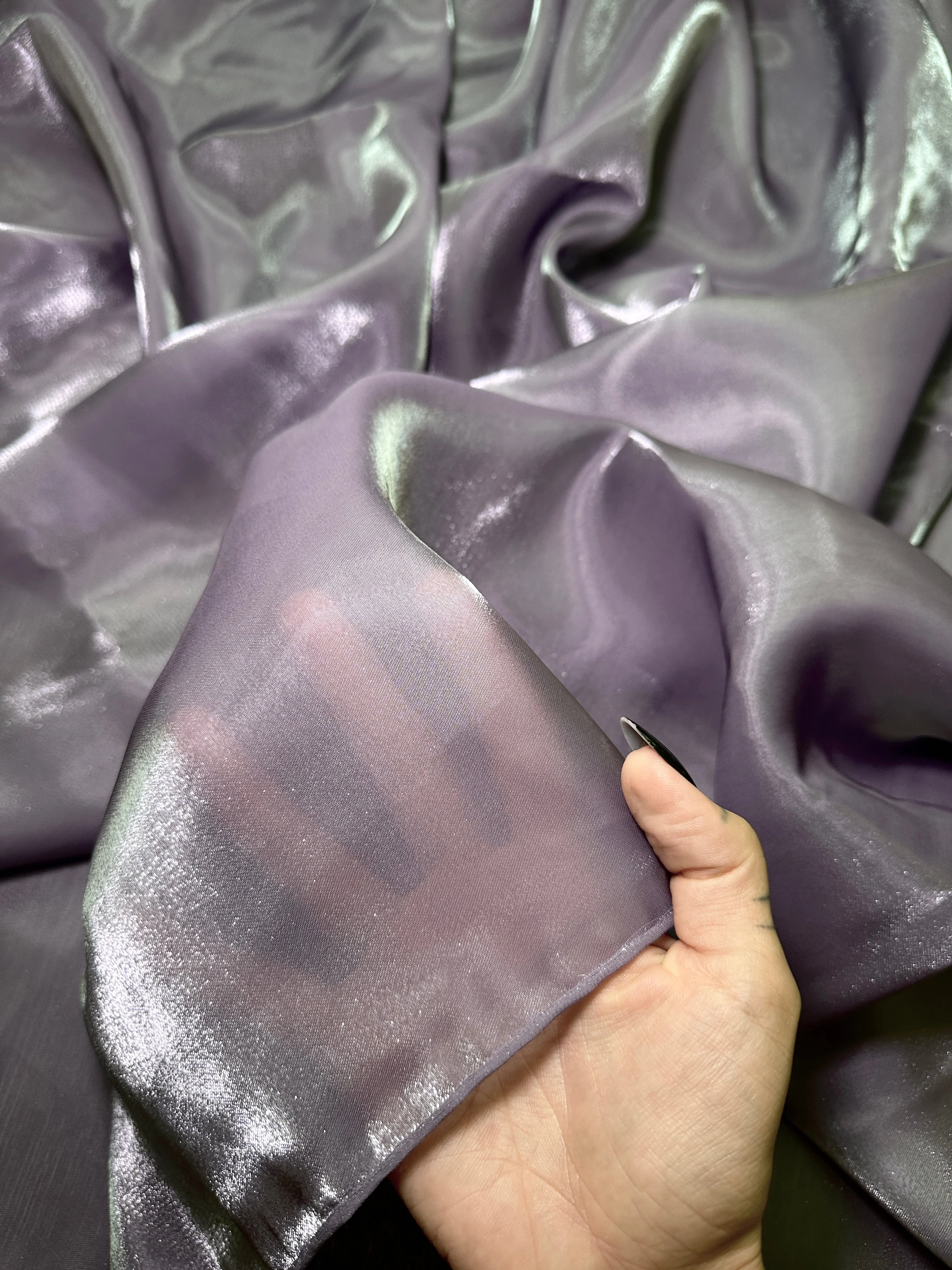 Dusty Lavender Water Liquid Shimmery Chiffon - Image 5