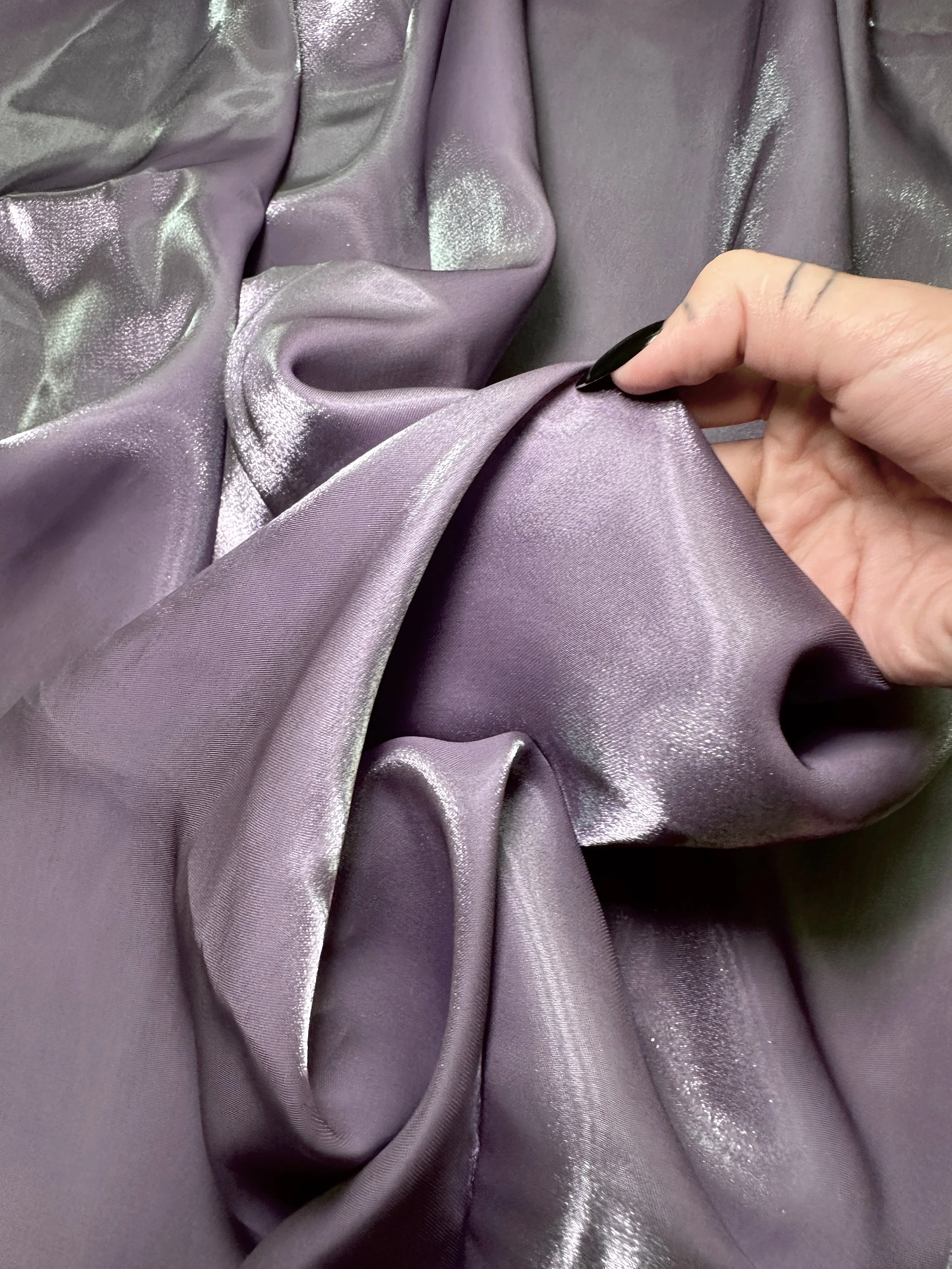 Dusty Lavender Water Liquid Shimmery Chiffon - Image 6