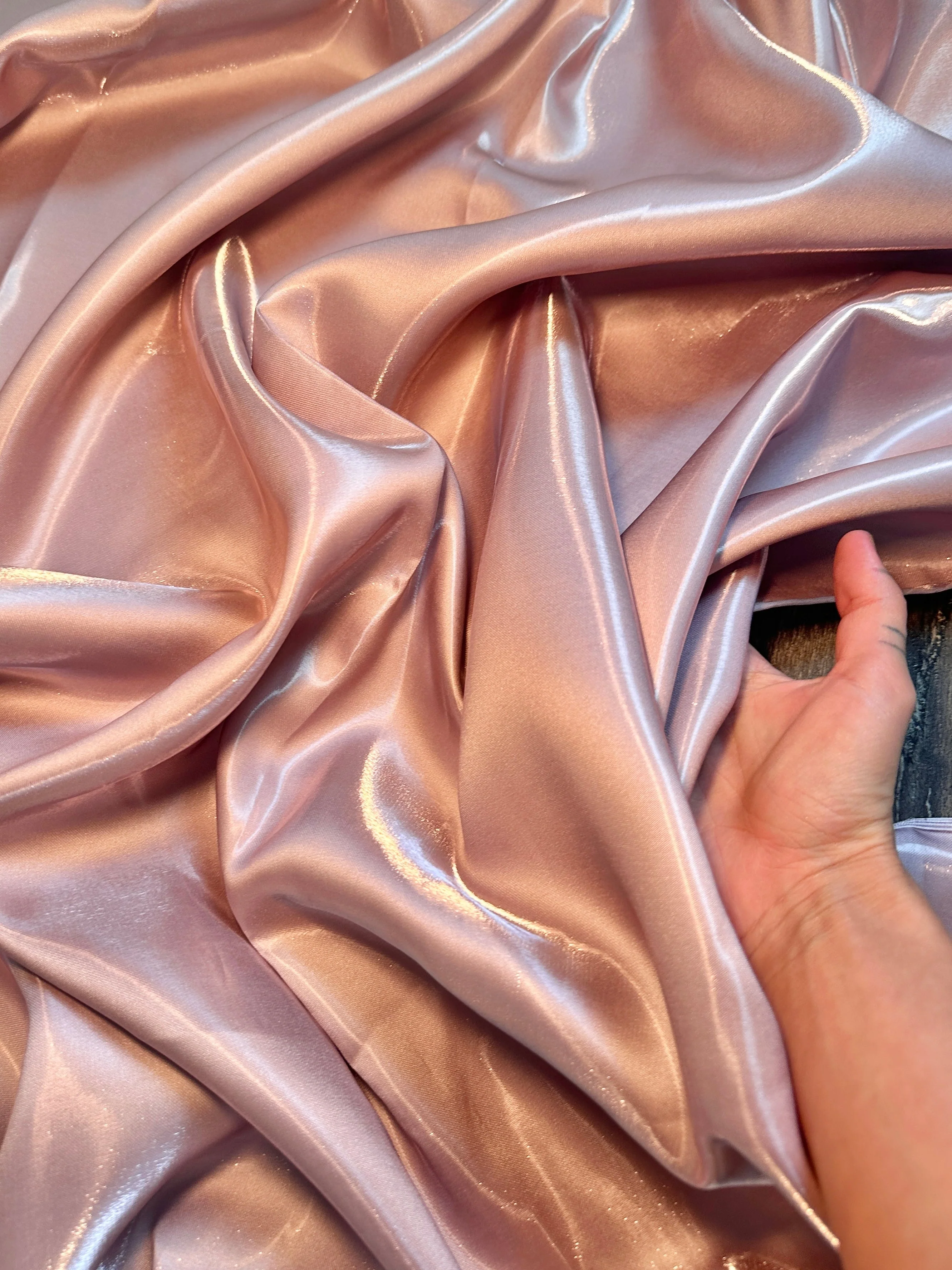 Dusty Pink Liquid Bridal Satin - Image 3