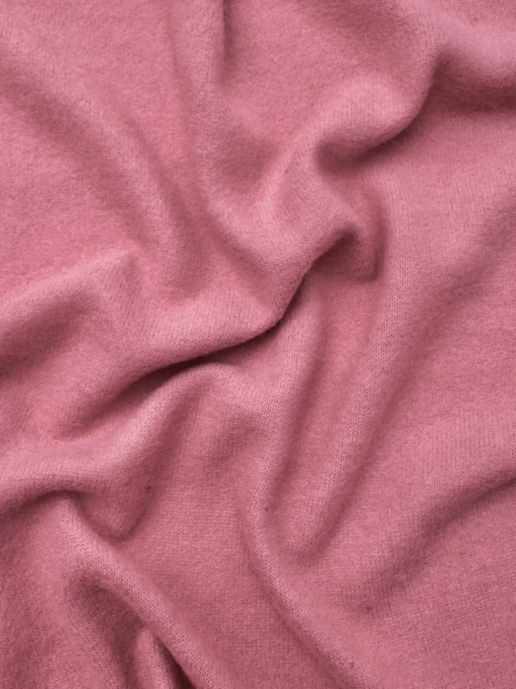 Dusty Rose Buttery Spandex Faux Cashmere Knit