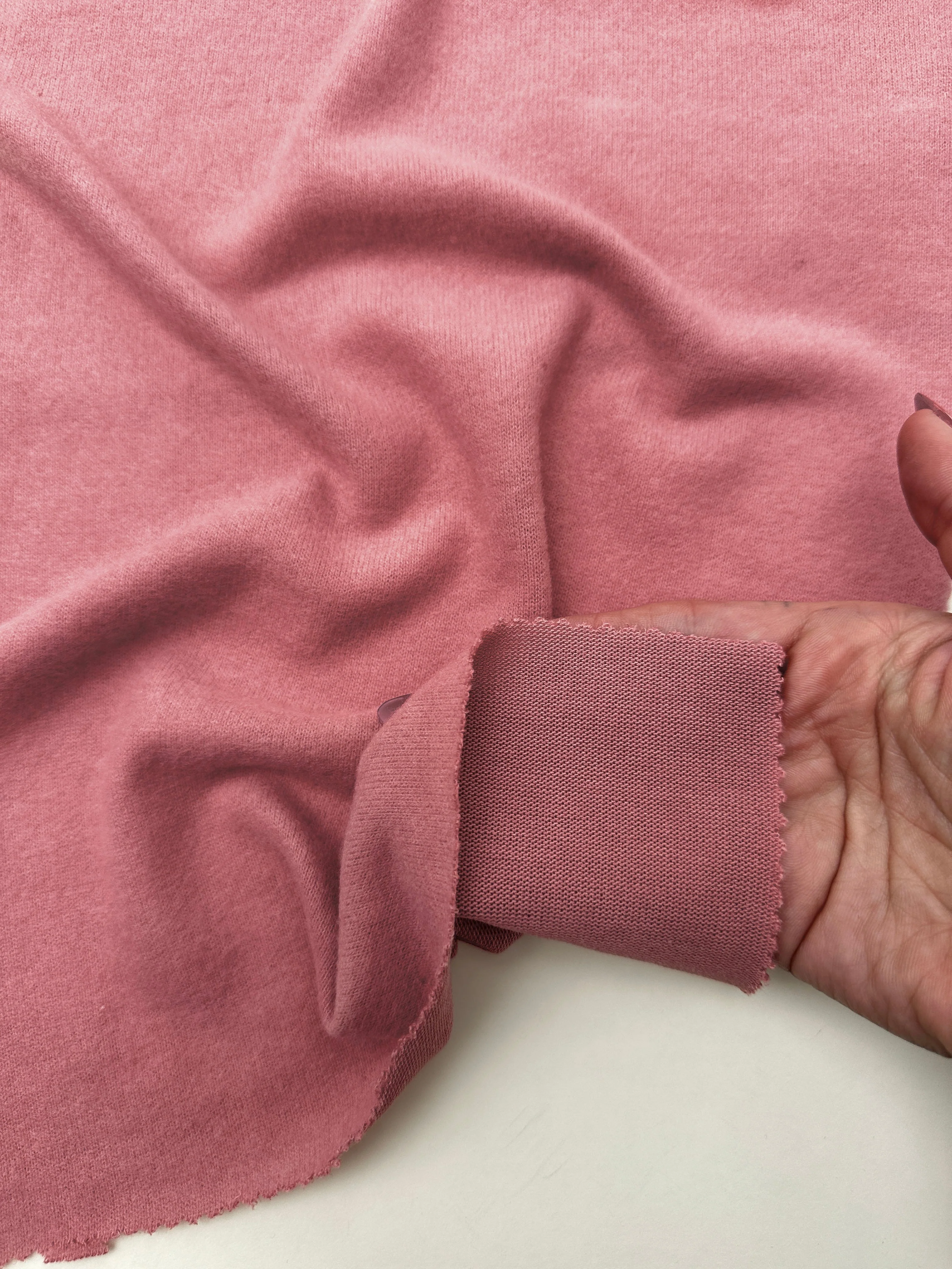Dusty Rose Buttery Spandex Faux Cashmere Knit - Image 6