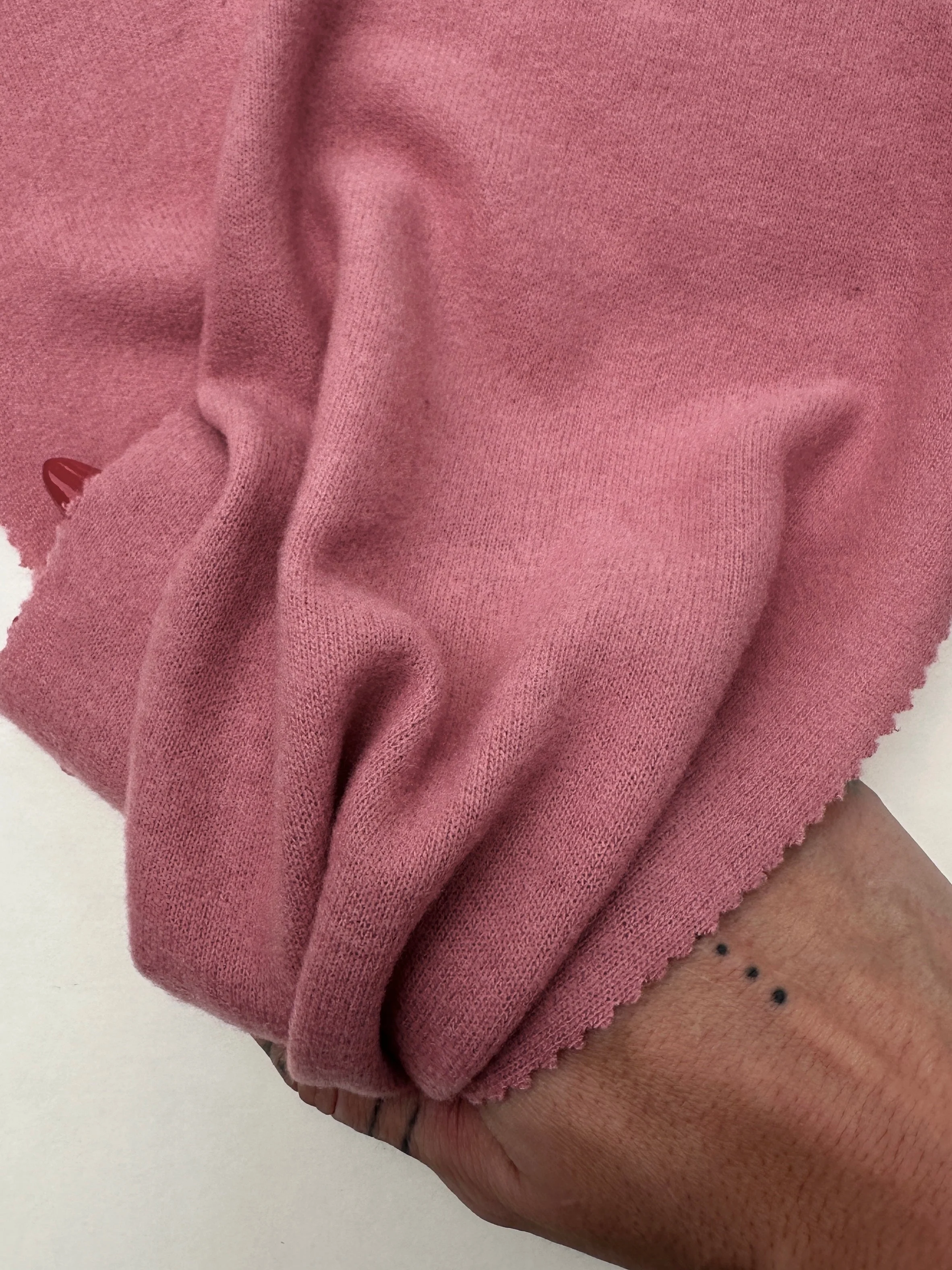 Dusty Rose Buttery Spandex Faux Cashmere Knit - Image 8