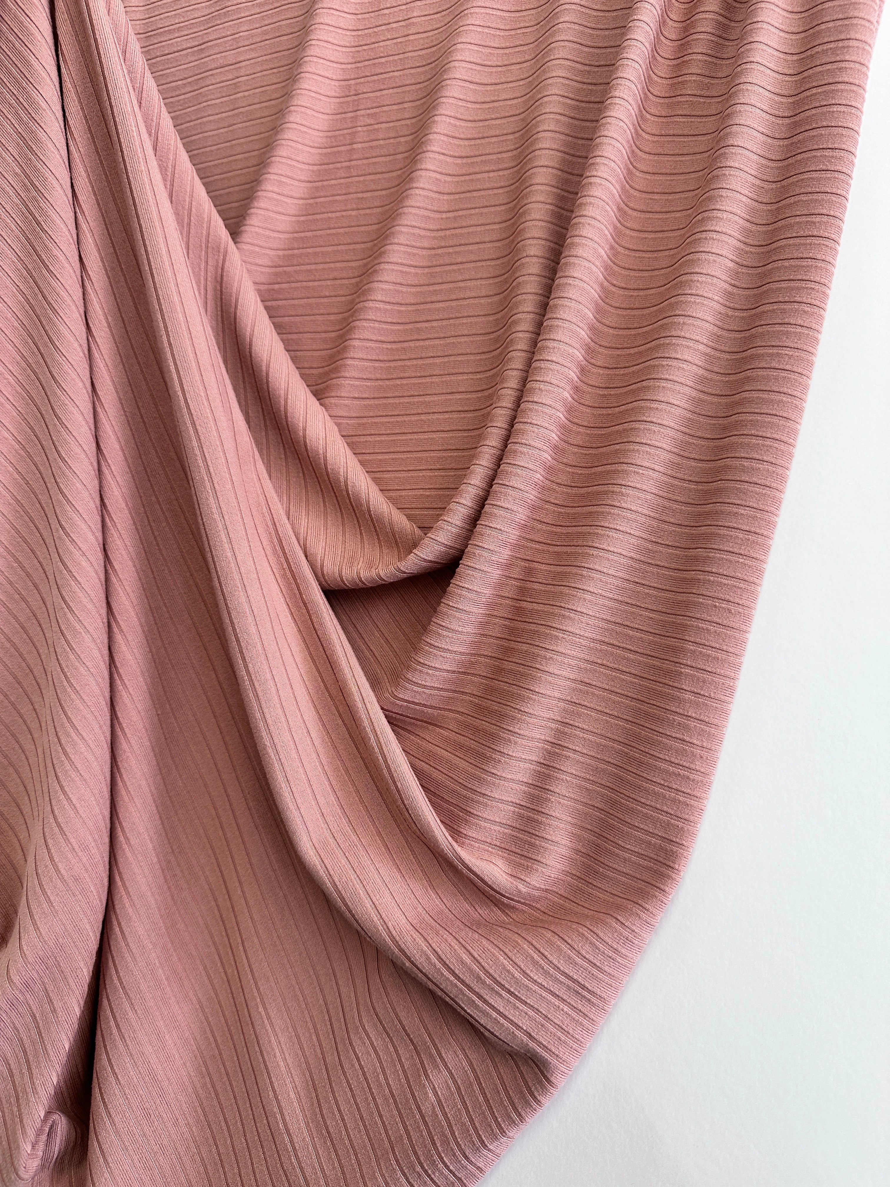 Dusty Rose Rib Knit - Image 3