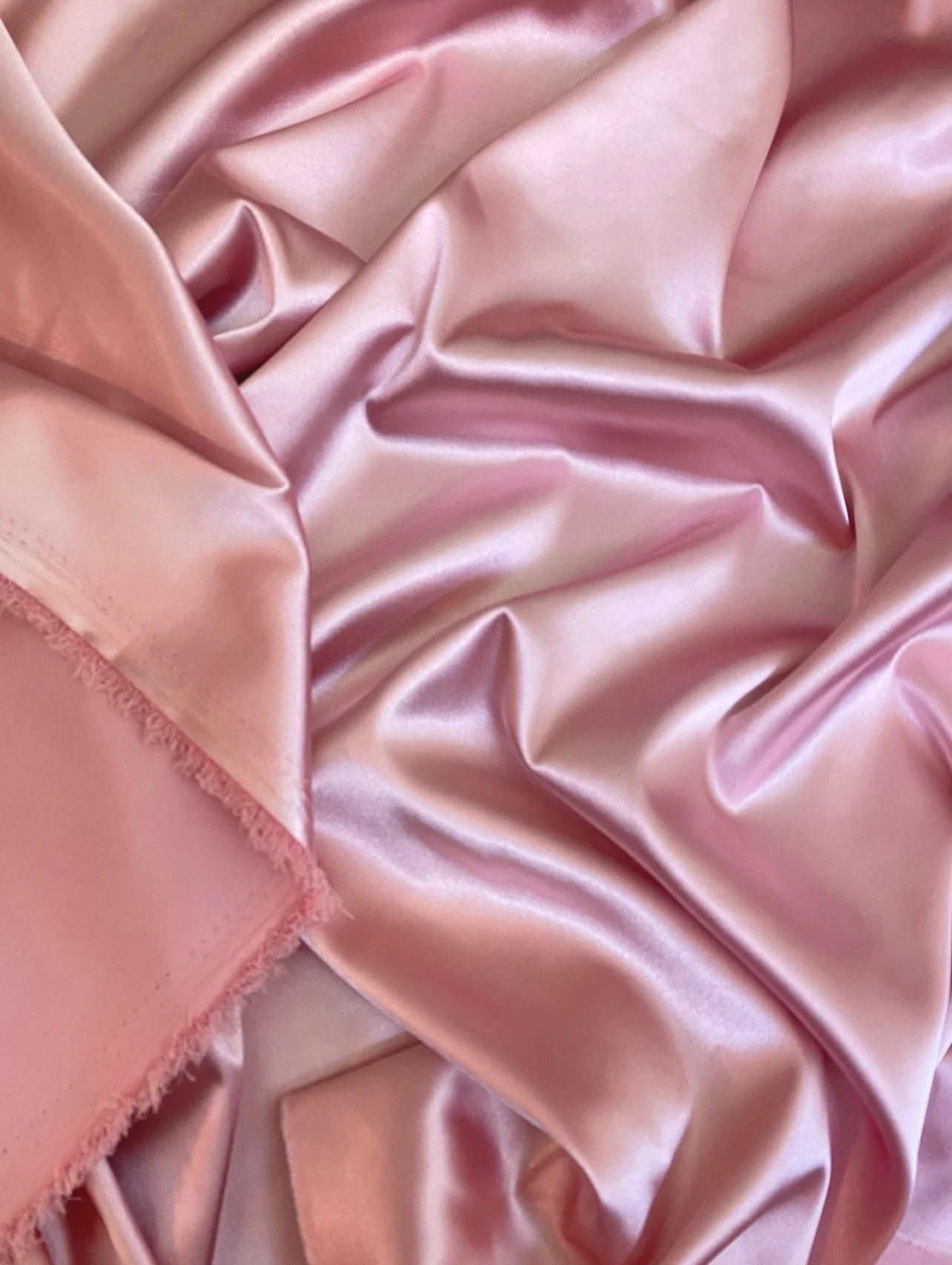 Dusty Rose Silky Stretch Satin - Image 5