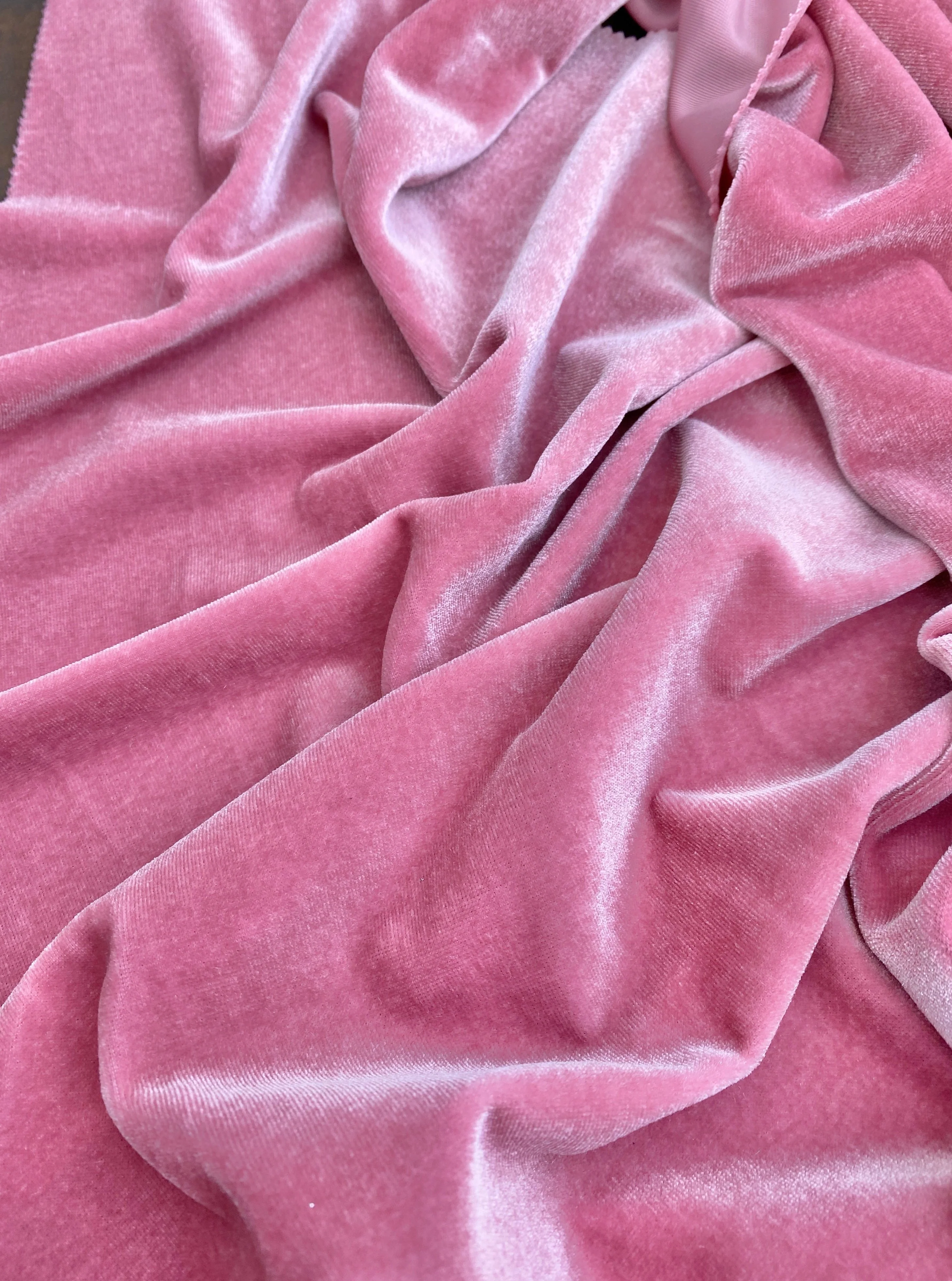 Dusty Rose Stretch Velvet - Image 5
