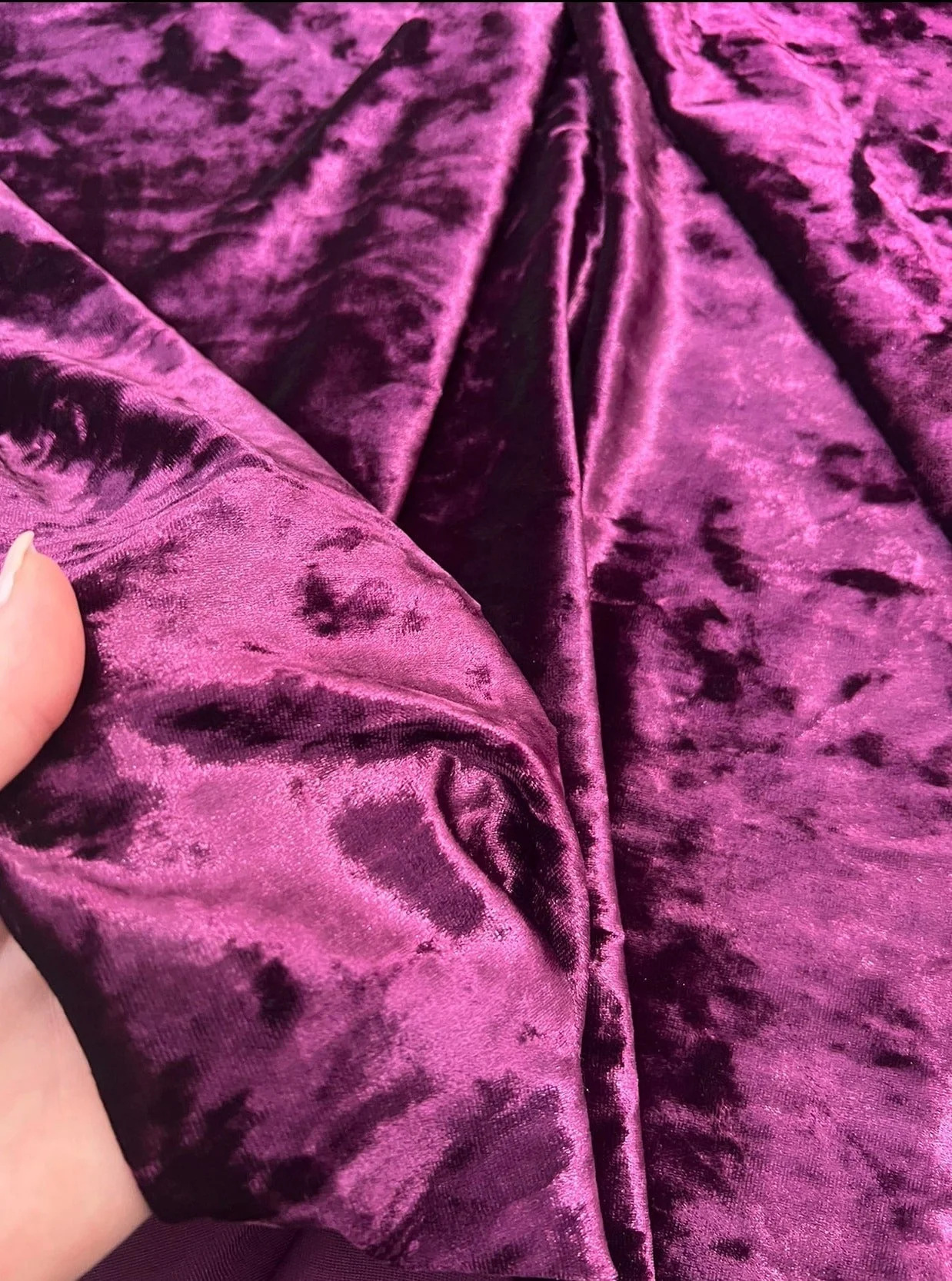 Eggplant Stretch Crushed Velvet - Image 3