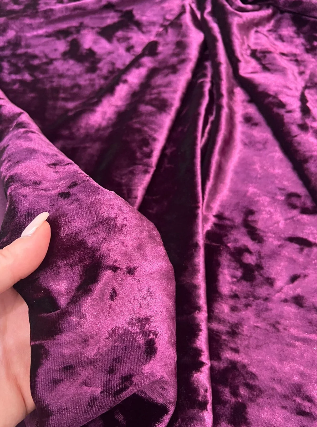 Eggplant Stretch Crushed Velvet - Image 6