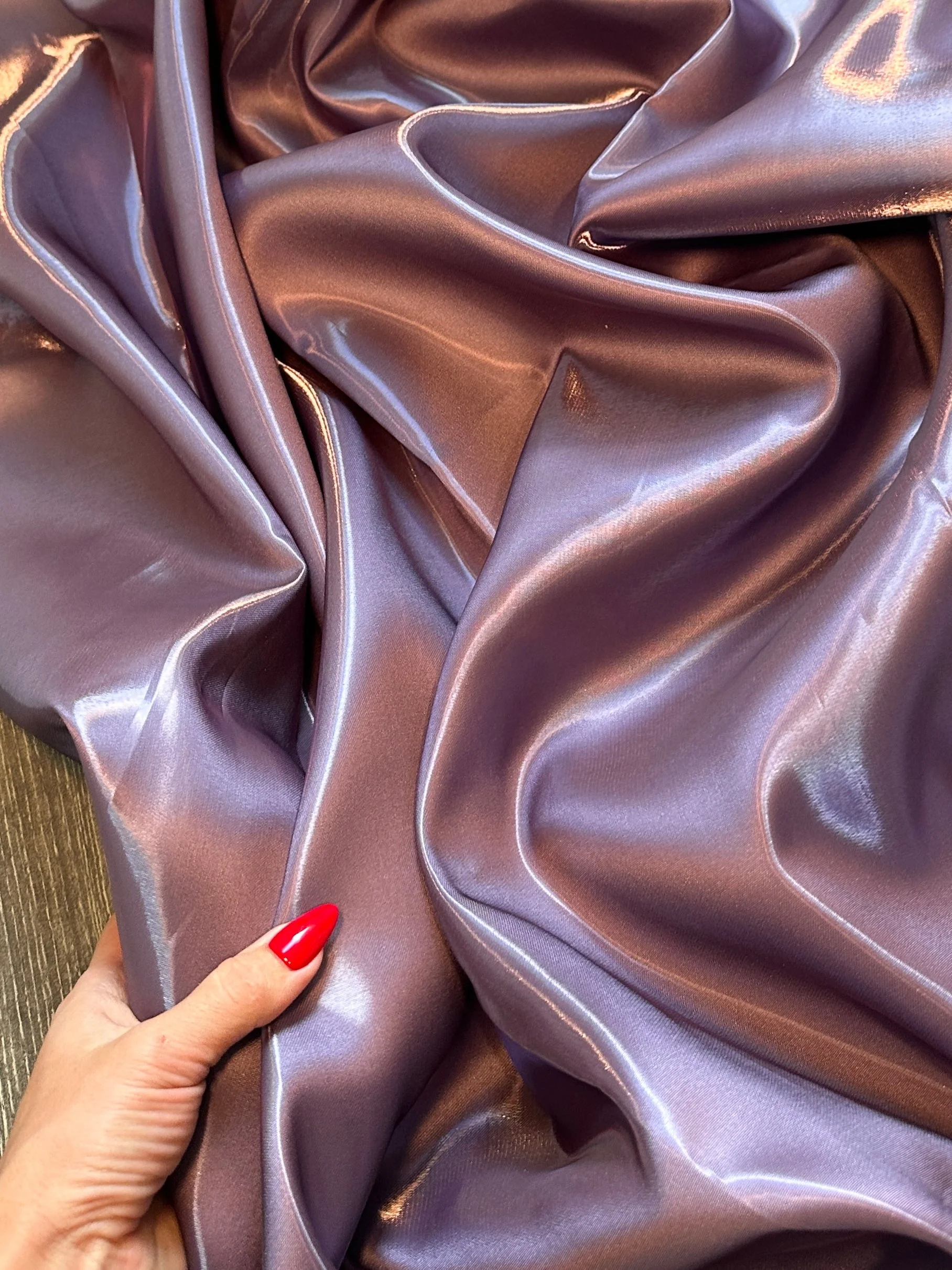 Mauve Liquid Bridal Satin - Image 6
