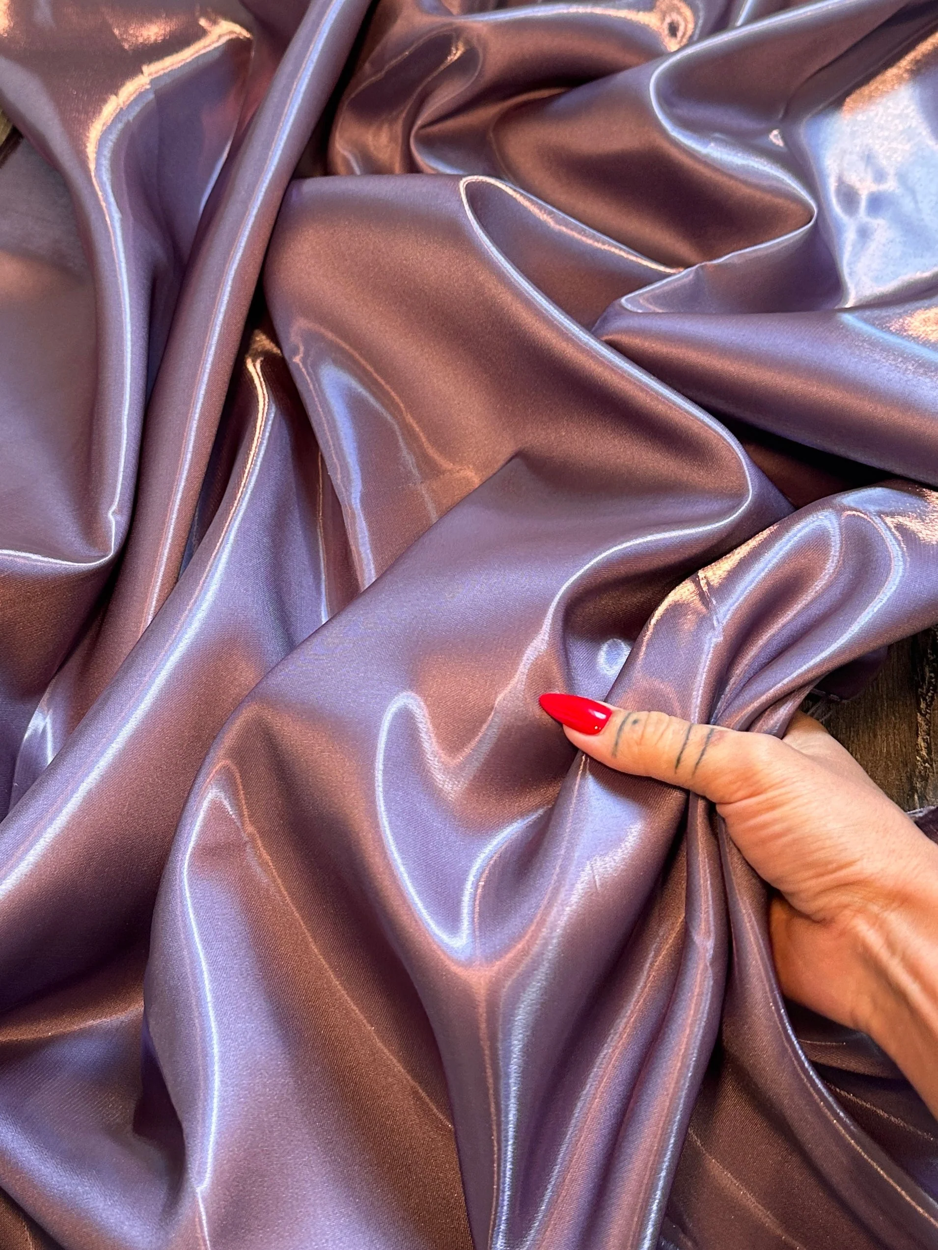 Mauve Liquid Bridal Satin - Image 8