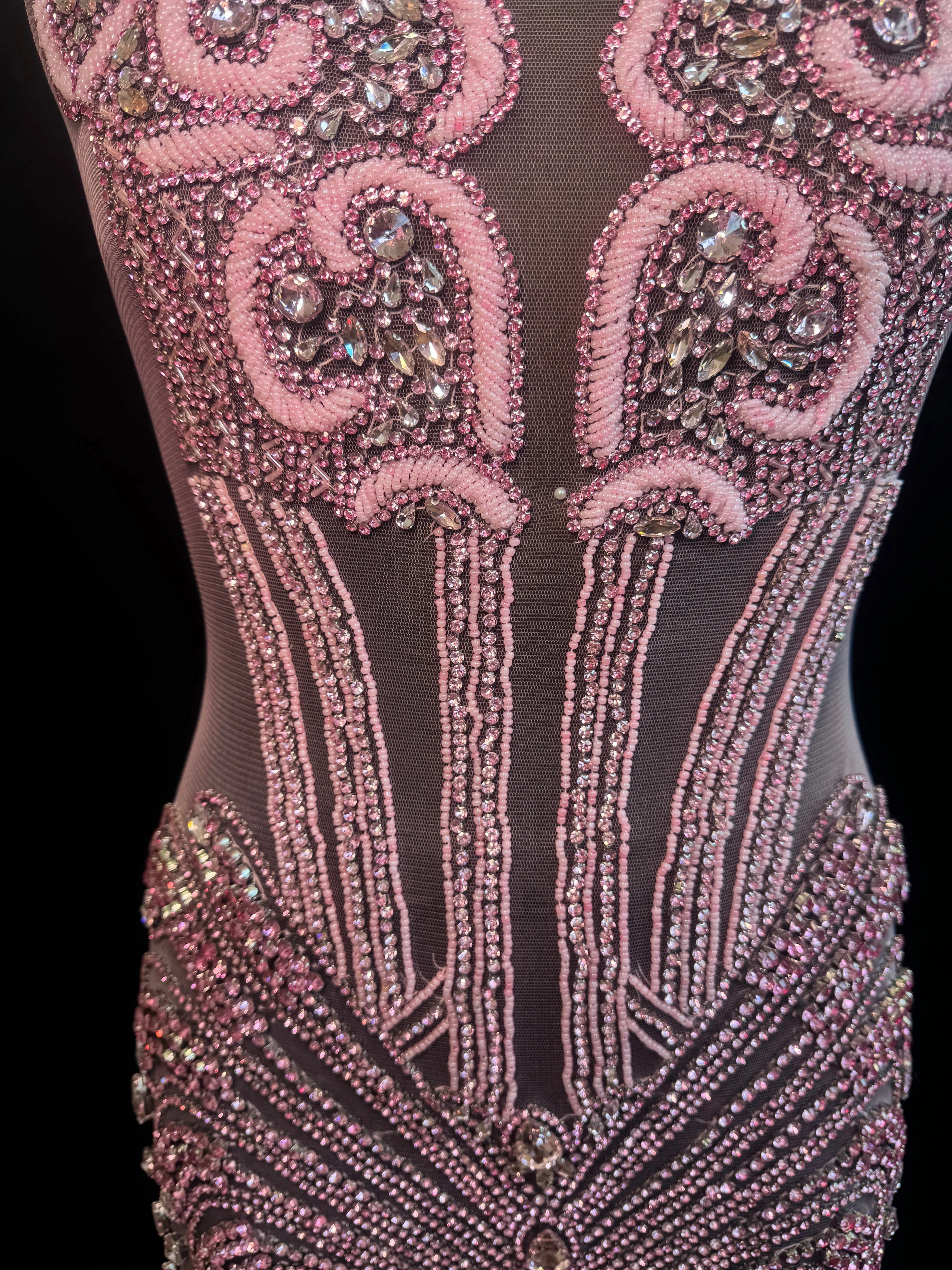 Eli Baby Pink Rhinestones Bodice Applique - Image 2