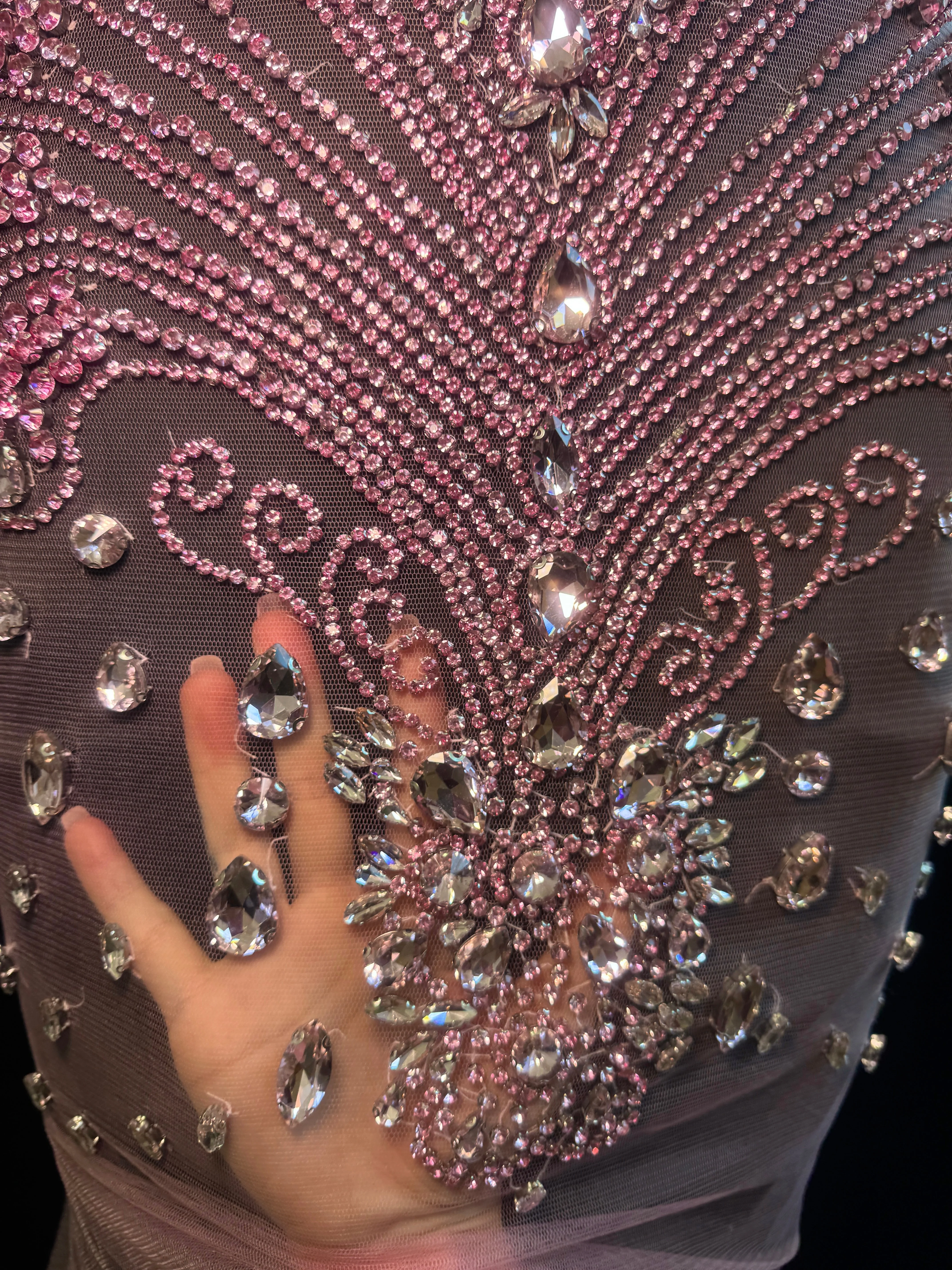 Eli Baby Pink Rhinestones Bodice Applique - Image 5