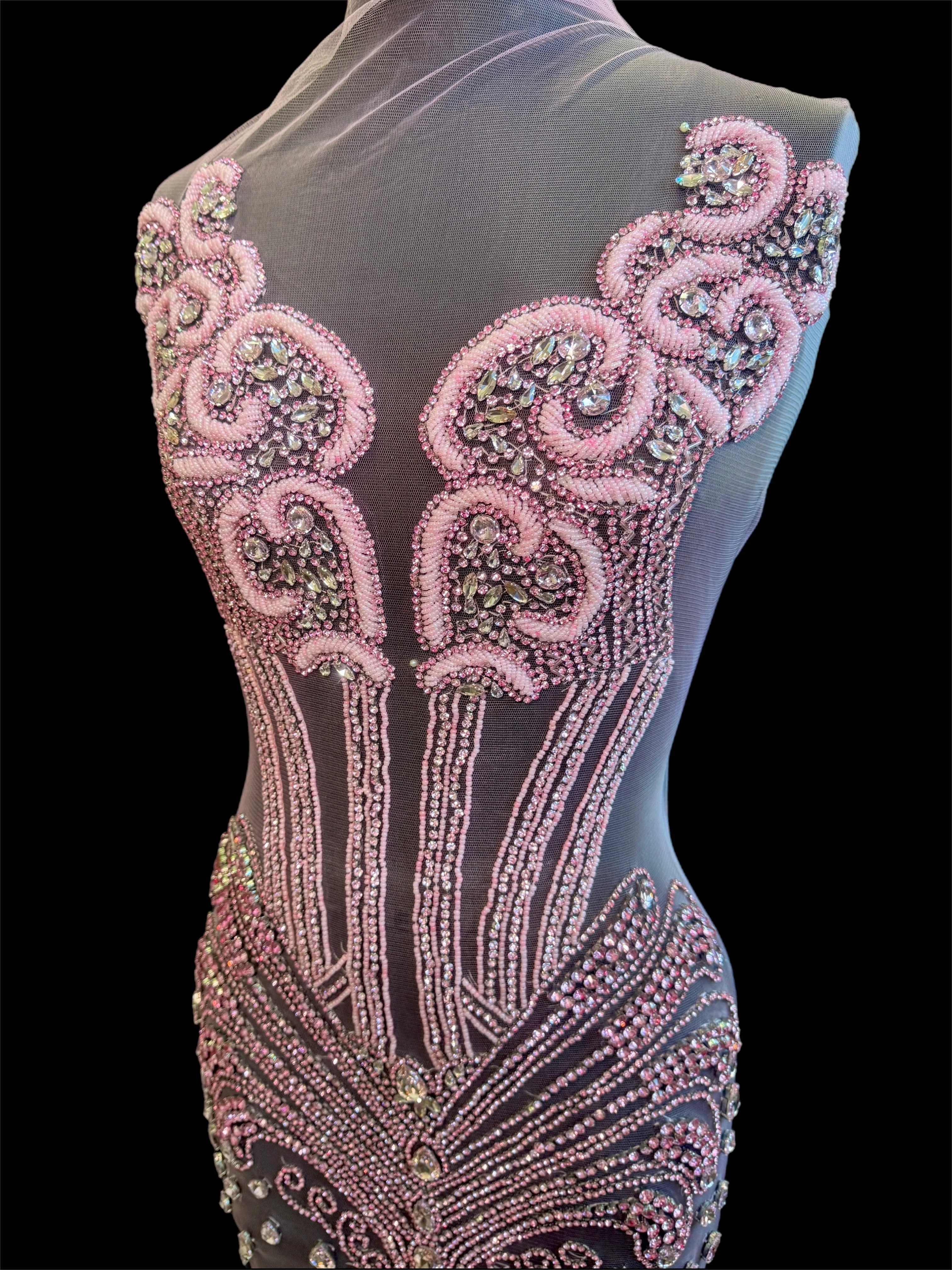 Eli Baby Pink Rhinestones Bodice Applique - Image 7
