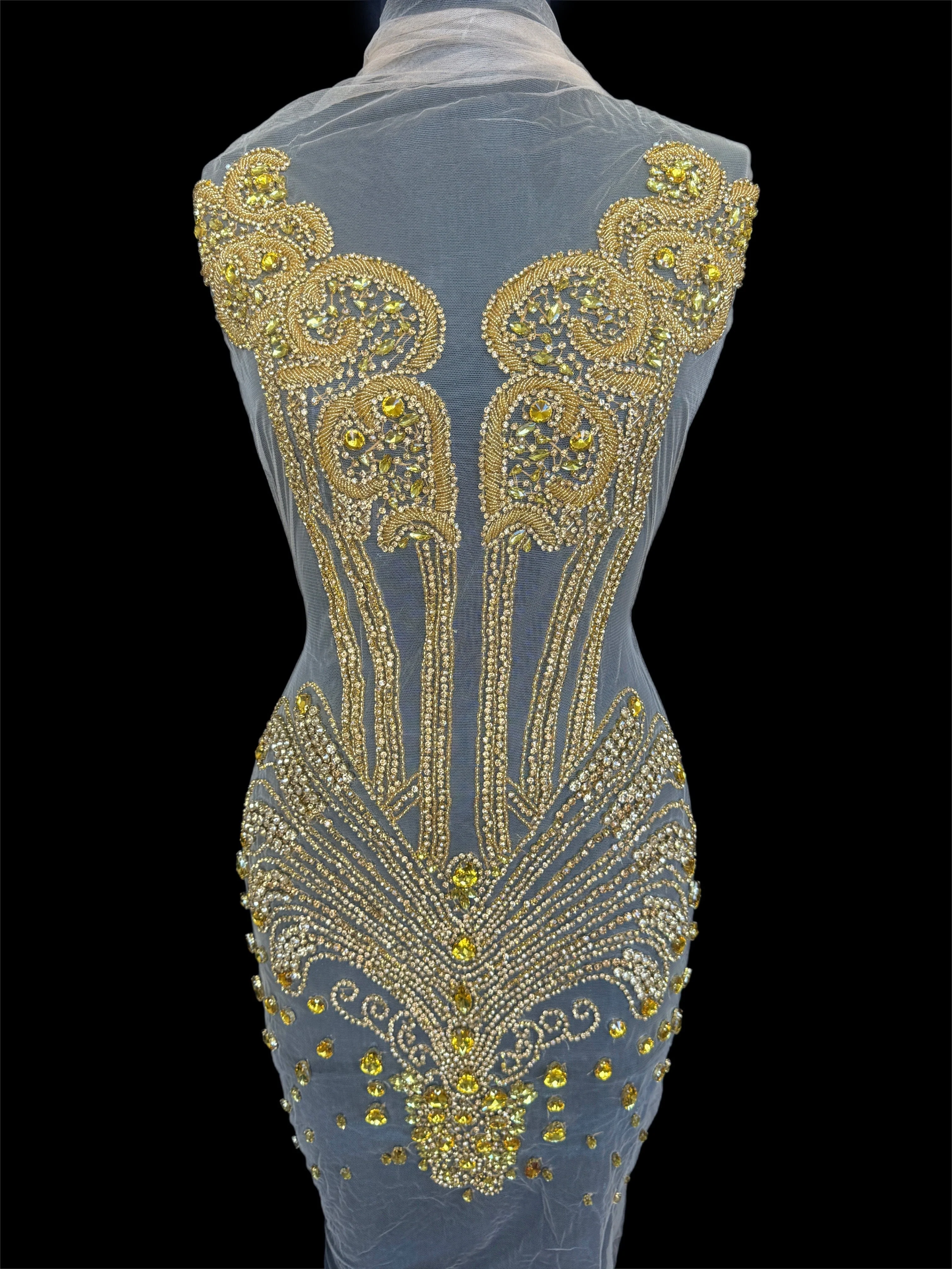 Eli Gold Rhinestone Bodice Appliqué