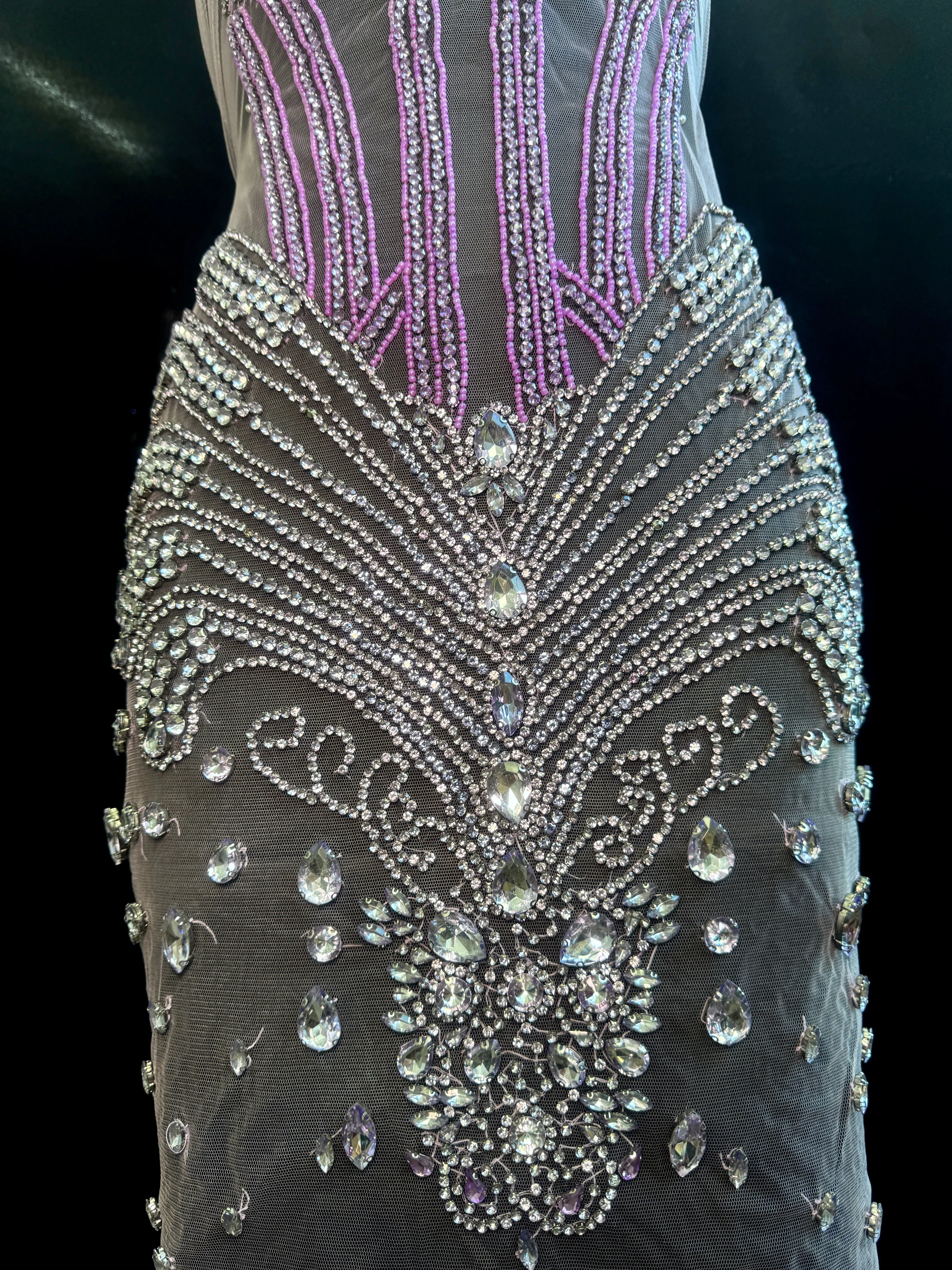 Eli Lavender Silver Rhinestones Bodice Applique - Image 4