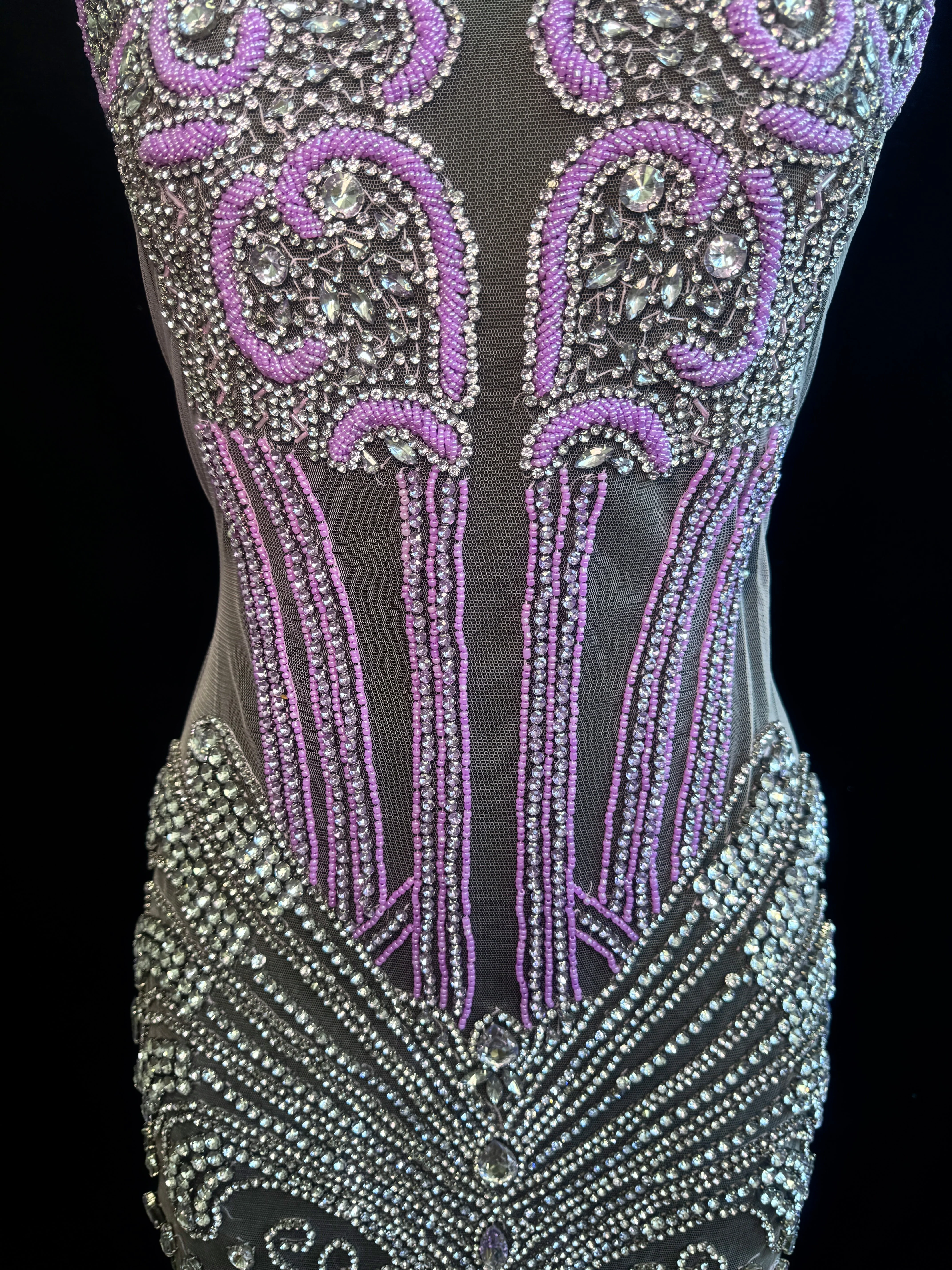 Eli Lavender Silver Rhinestones Bodice Applique - Image 5