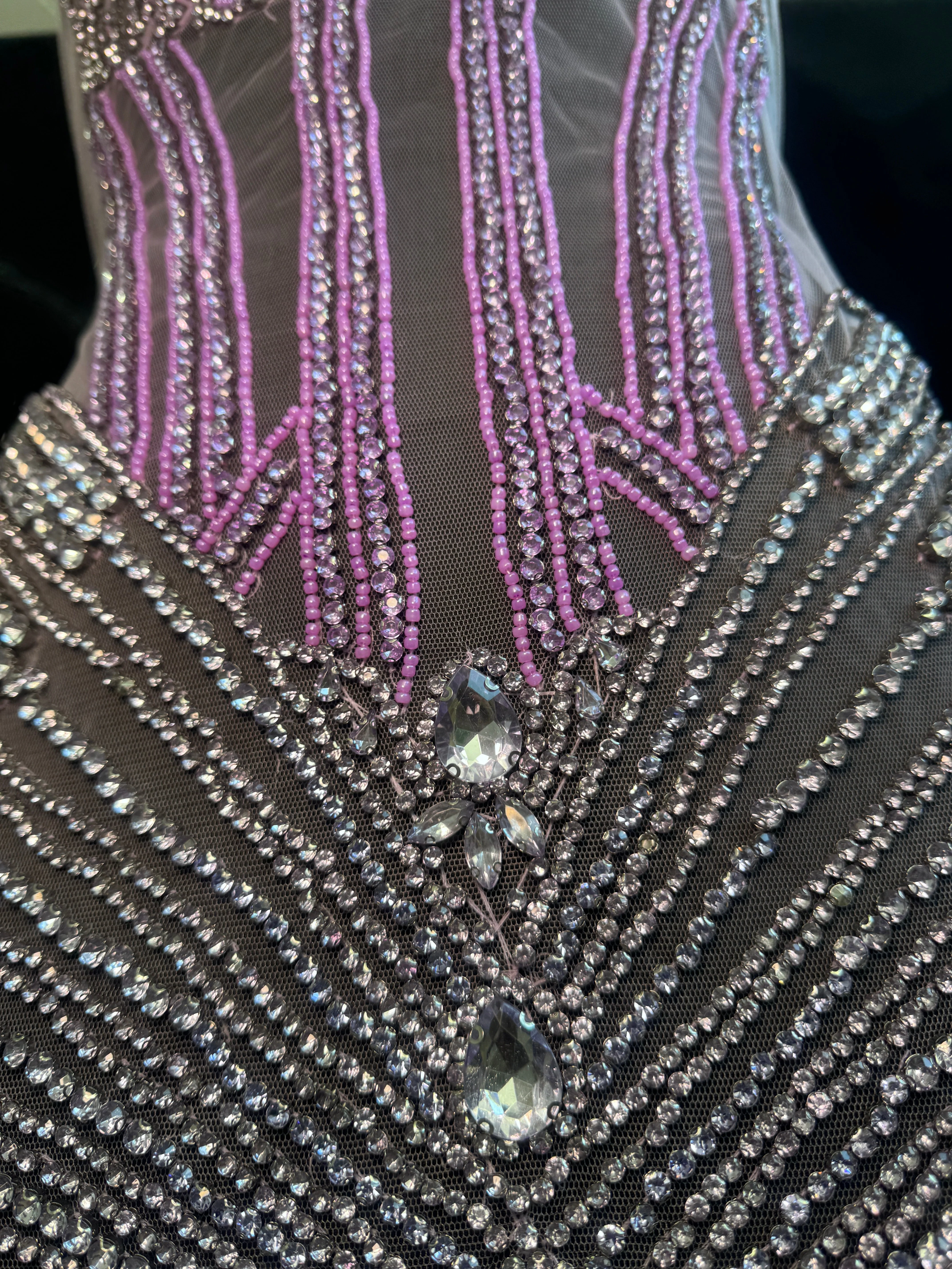 Eli Lavender Silver Rhinestones Bodice Applique - Image 6