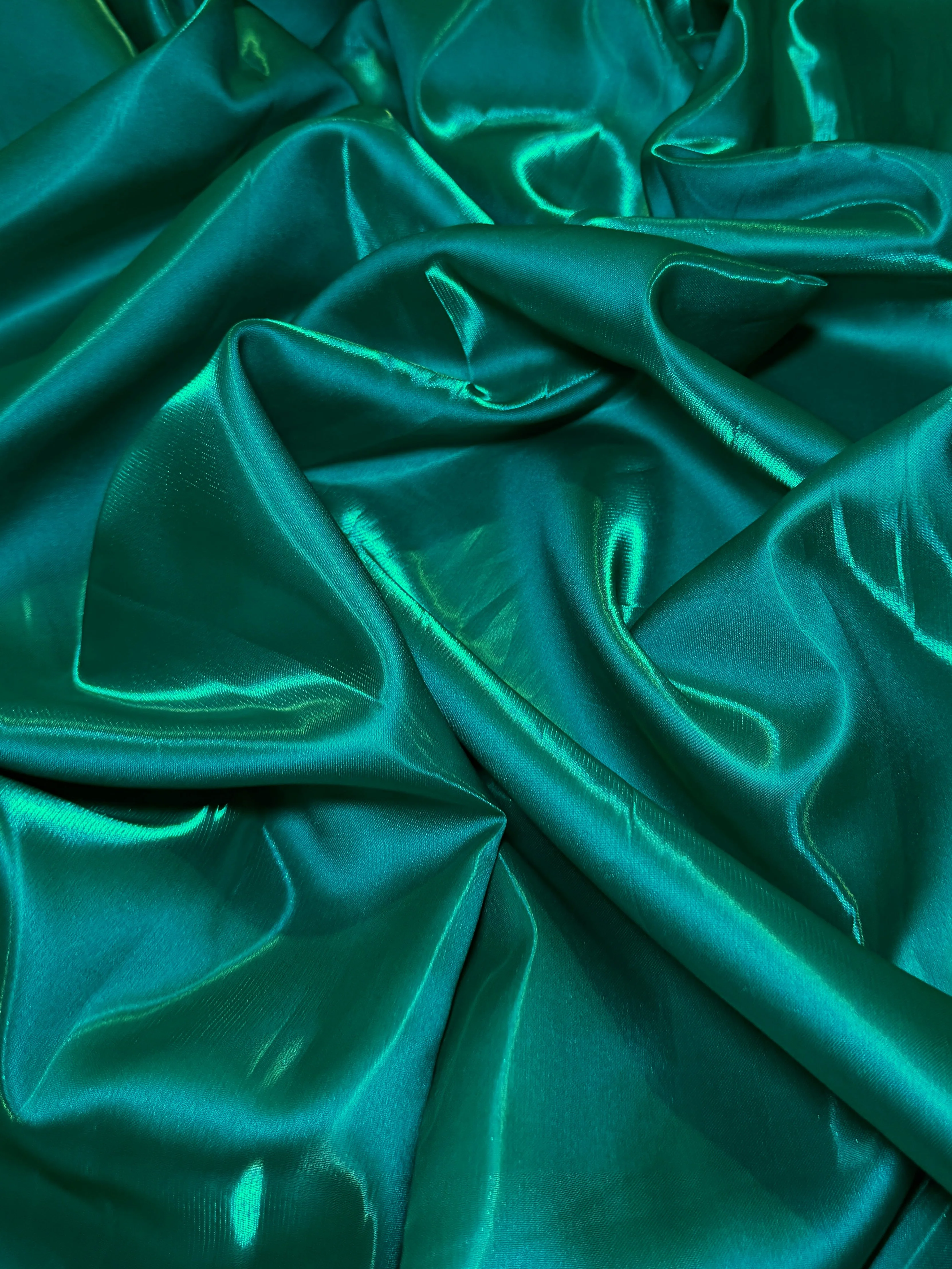 Emerald Green Liquid Bridal Satin - Image 2