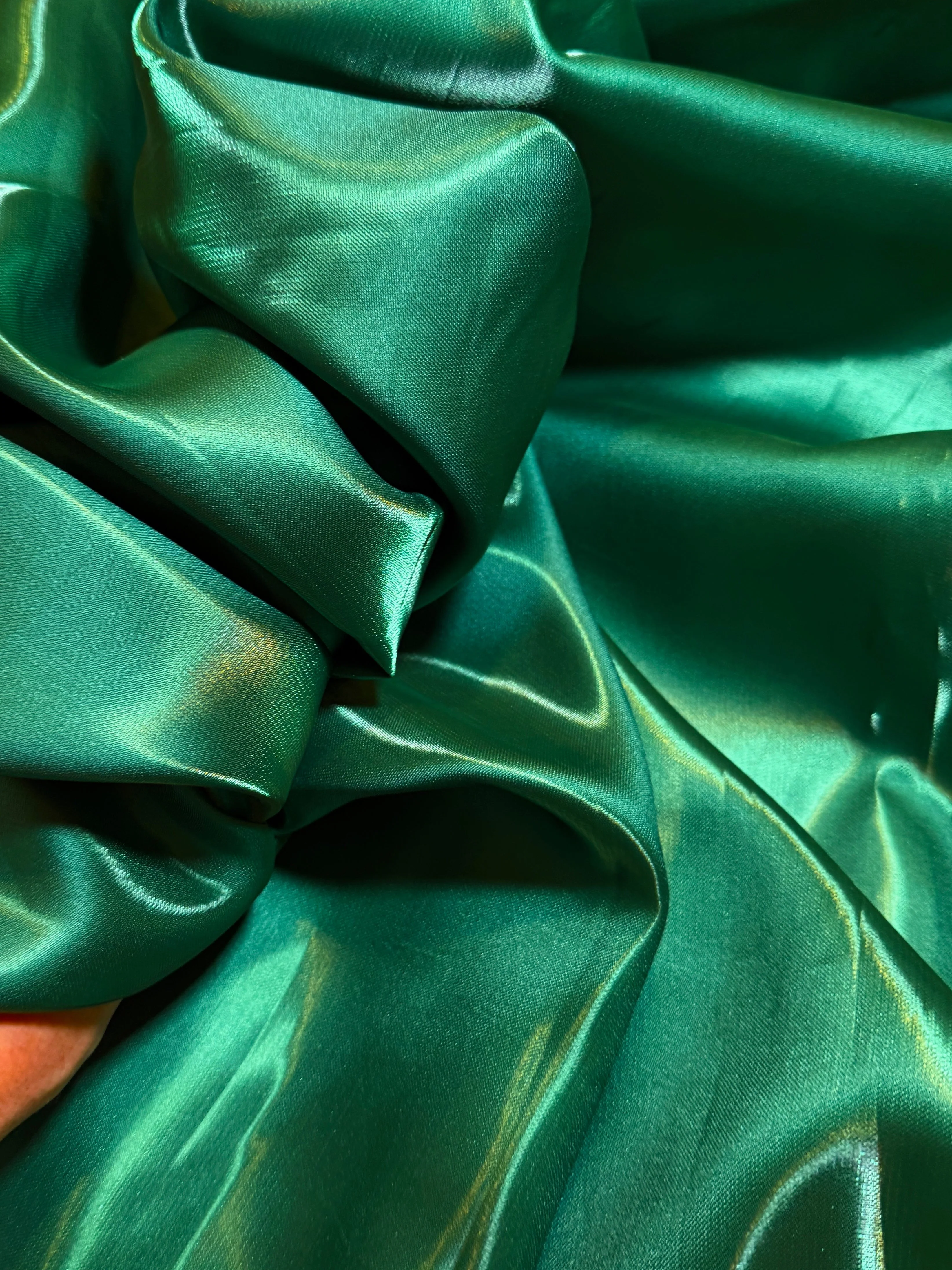 Emerald Green Liquid Bridal Satin - Image 5