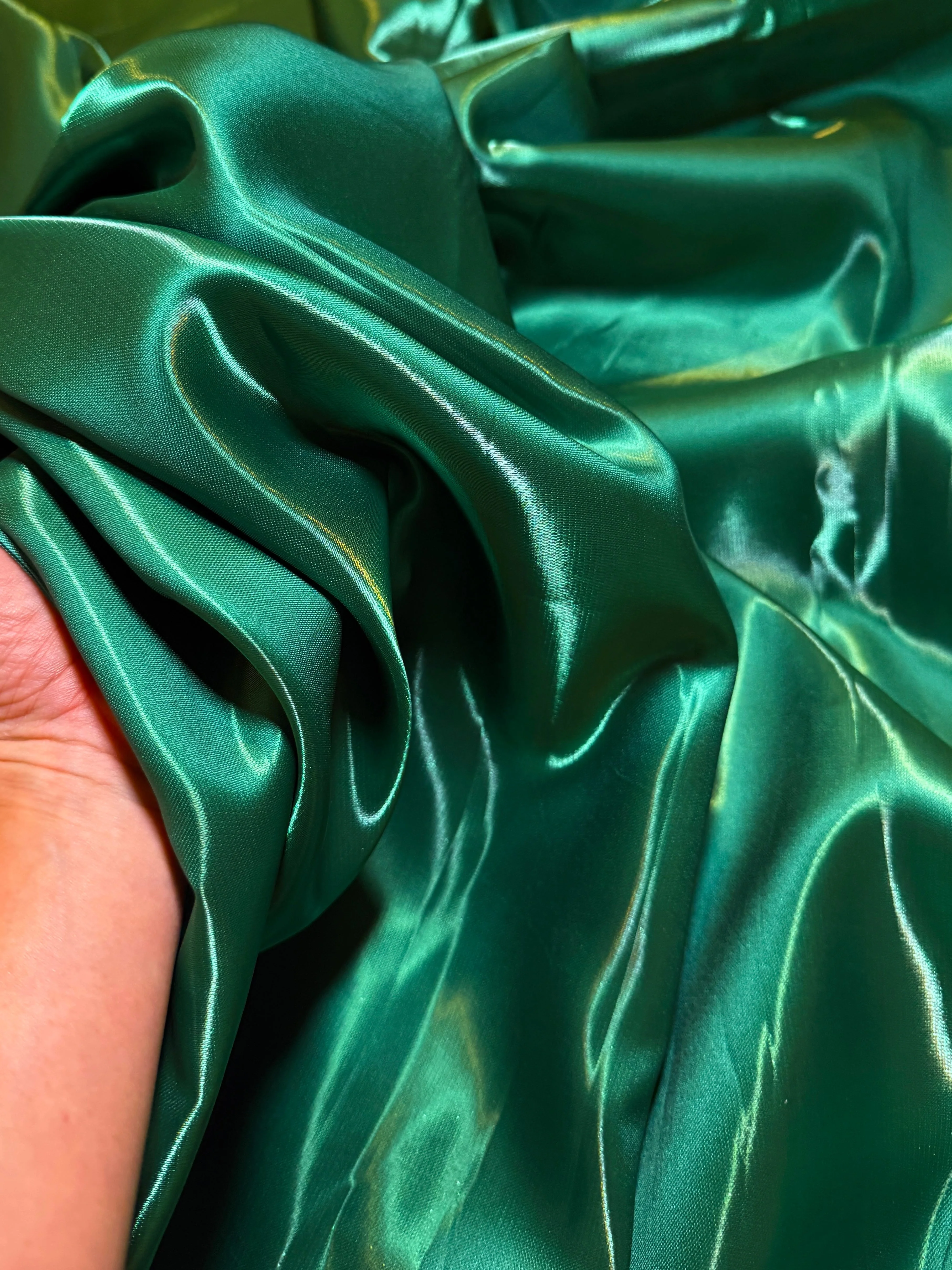 Emerald Green Liquid Bridal Satin - Image 6