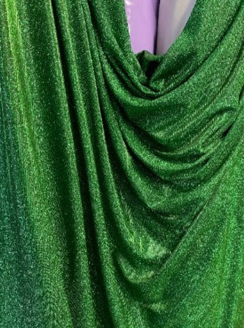 Emerald Green Stretch Metallic Lurex - Image 3