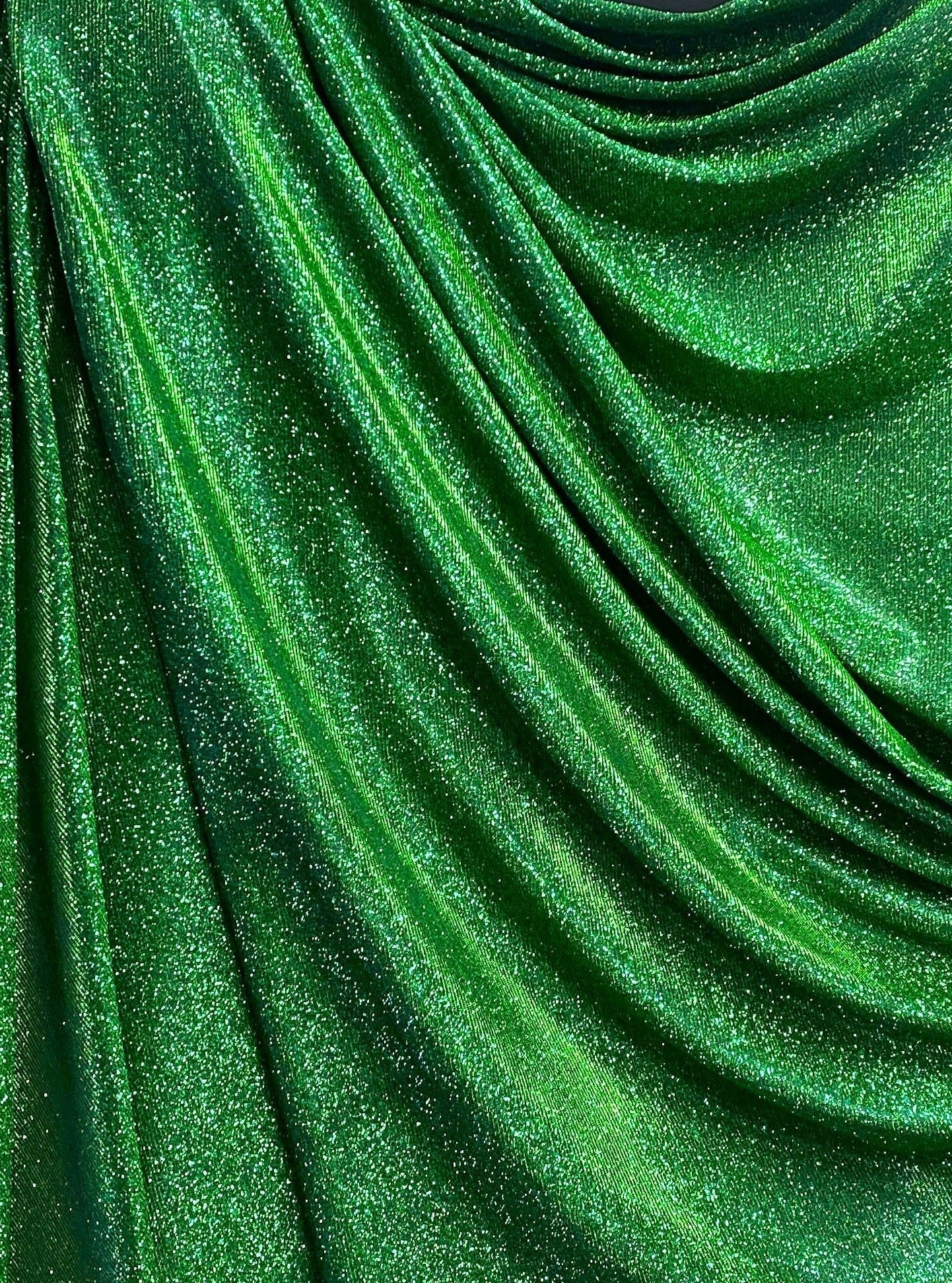 Emerald Green Stretch Metallic Lurex - Image 5