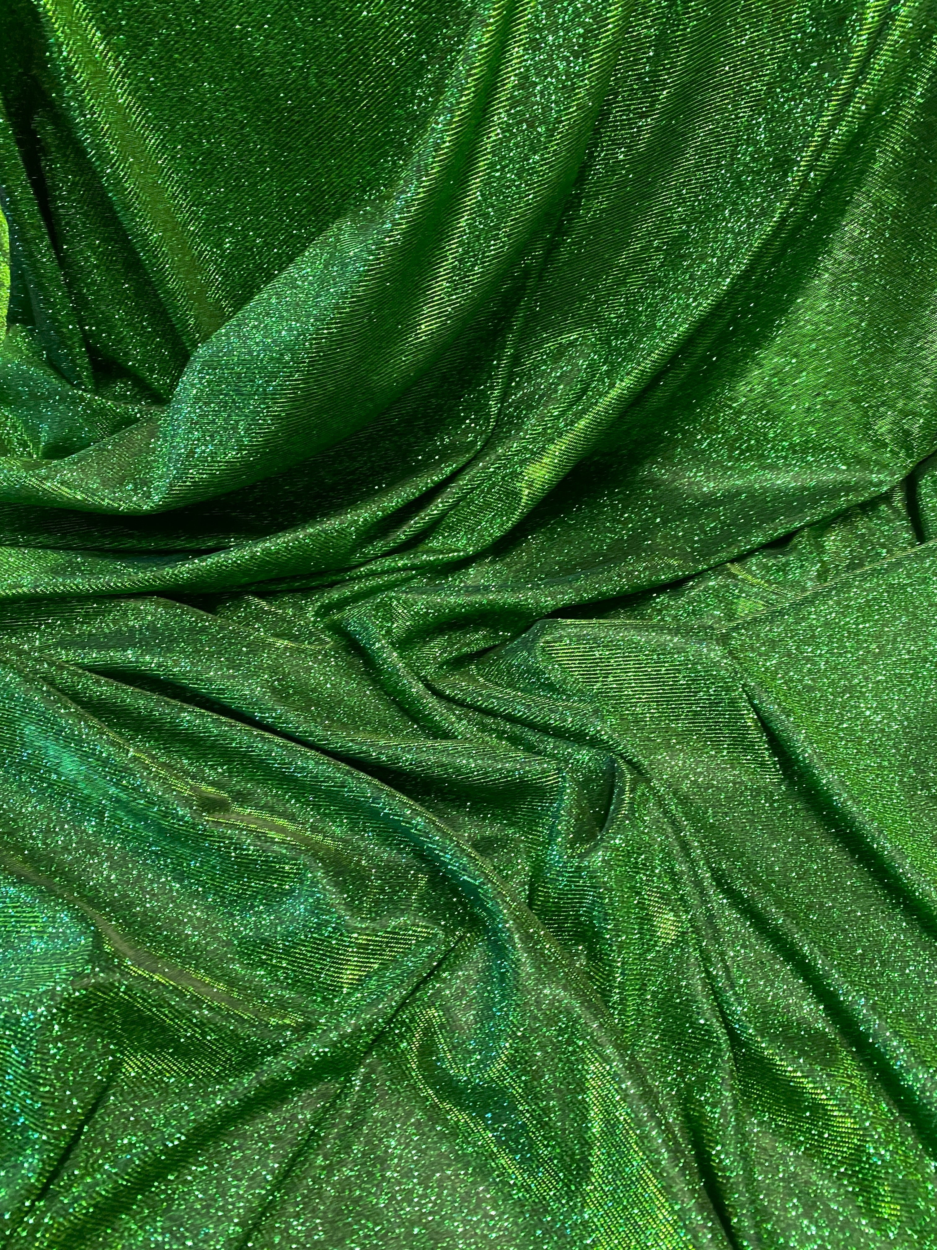 Emerald Green Stretch Metallic Lurex - Image 6