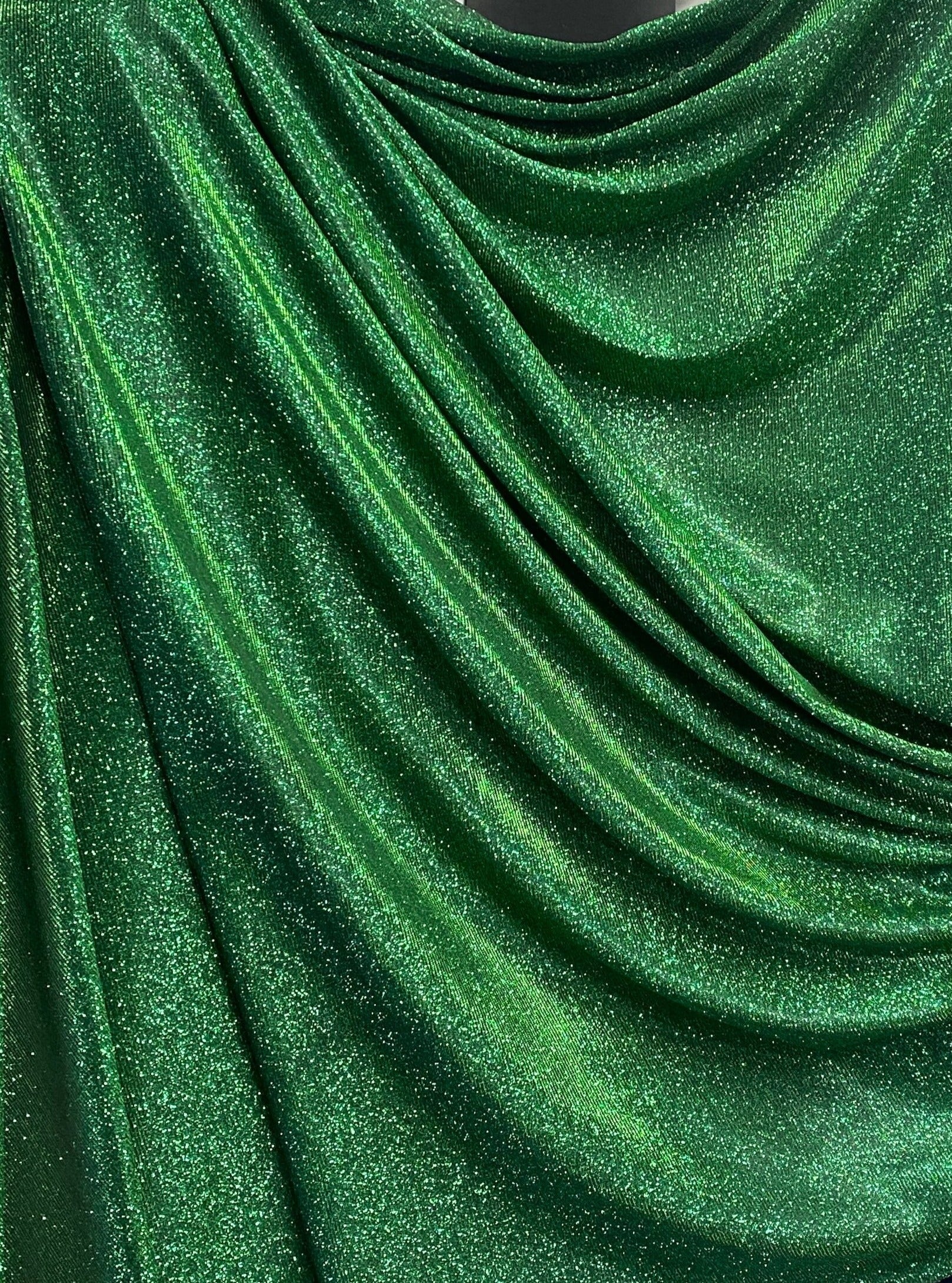 Emerald Green Stretch Metallic Lurex - Image 8