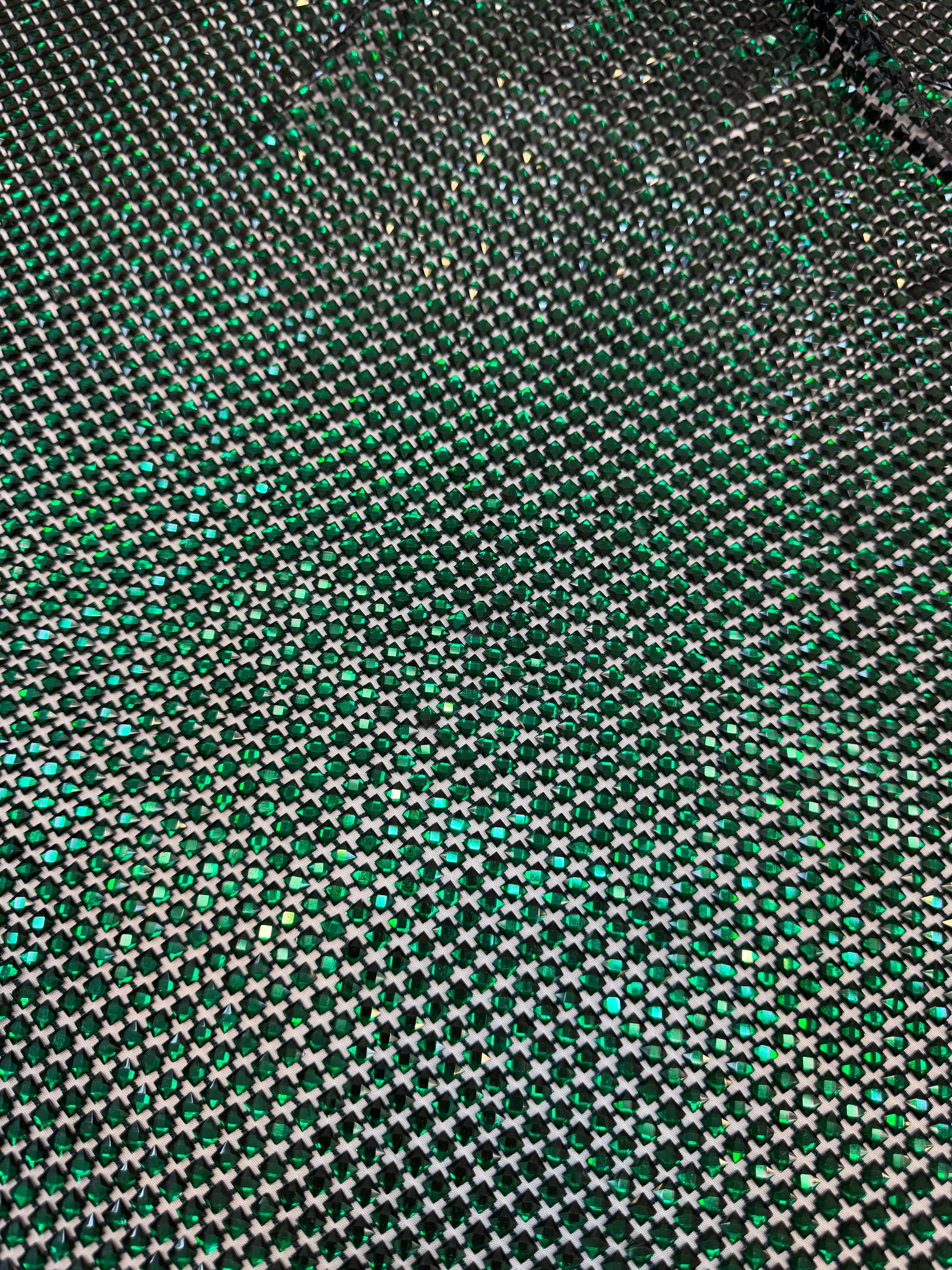 Emerald Green Luxury Rhinestone Mesh - Image 3