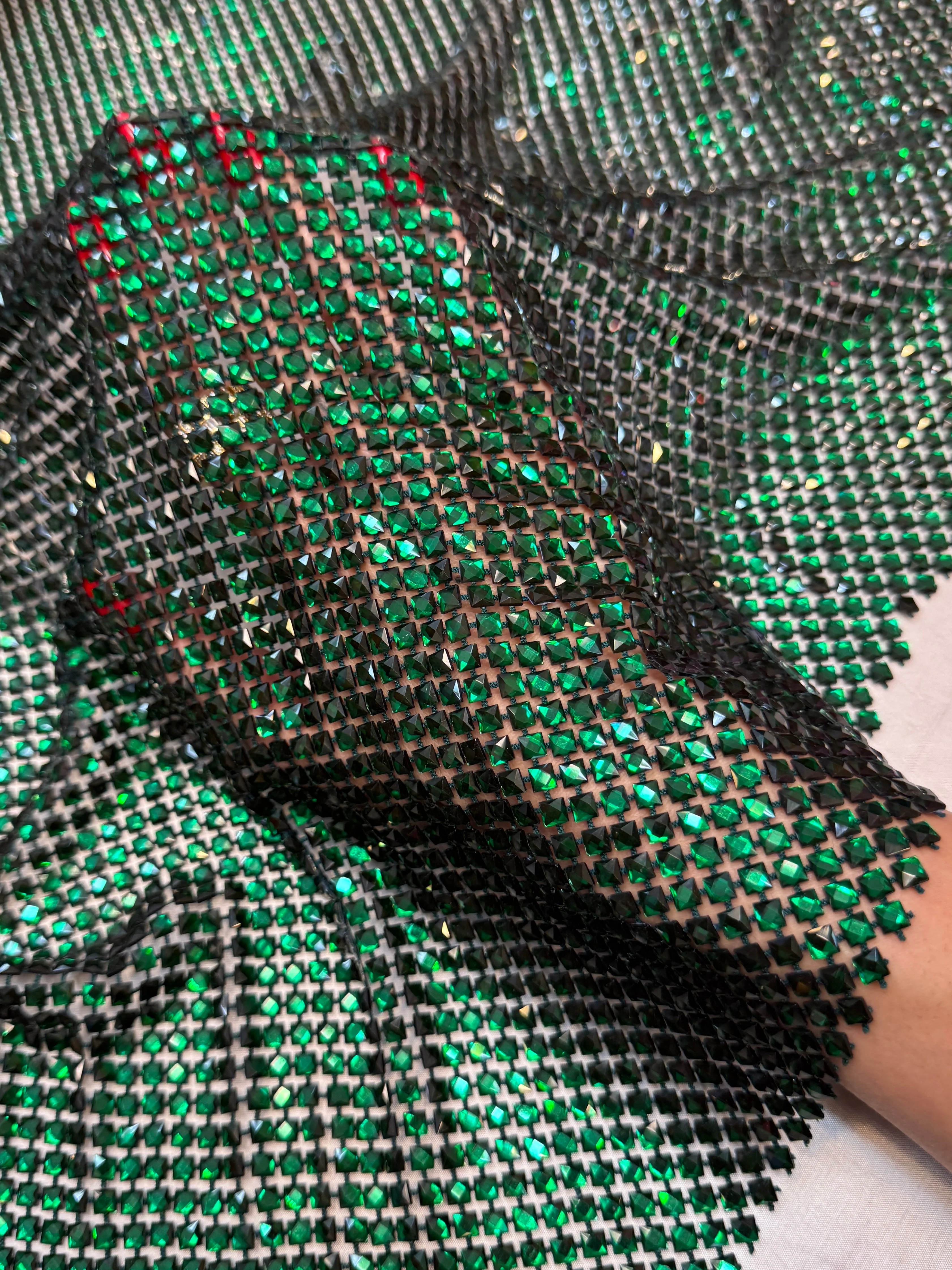 Emerald Green Luxury Rhinestone Mesh - Image 7