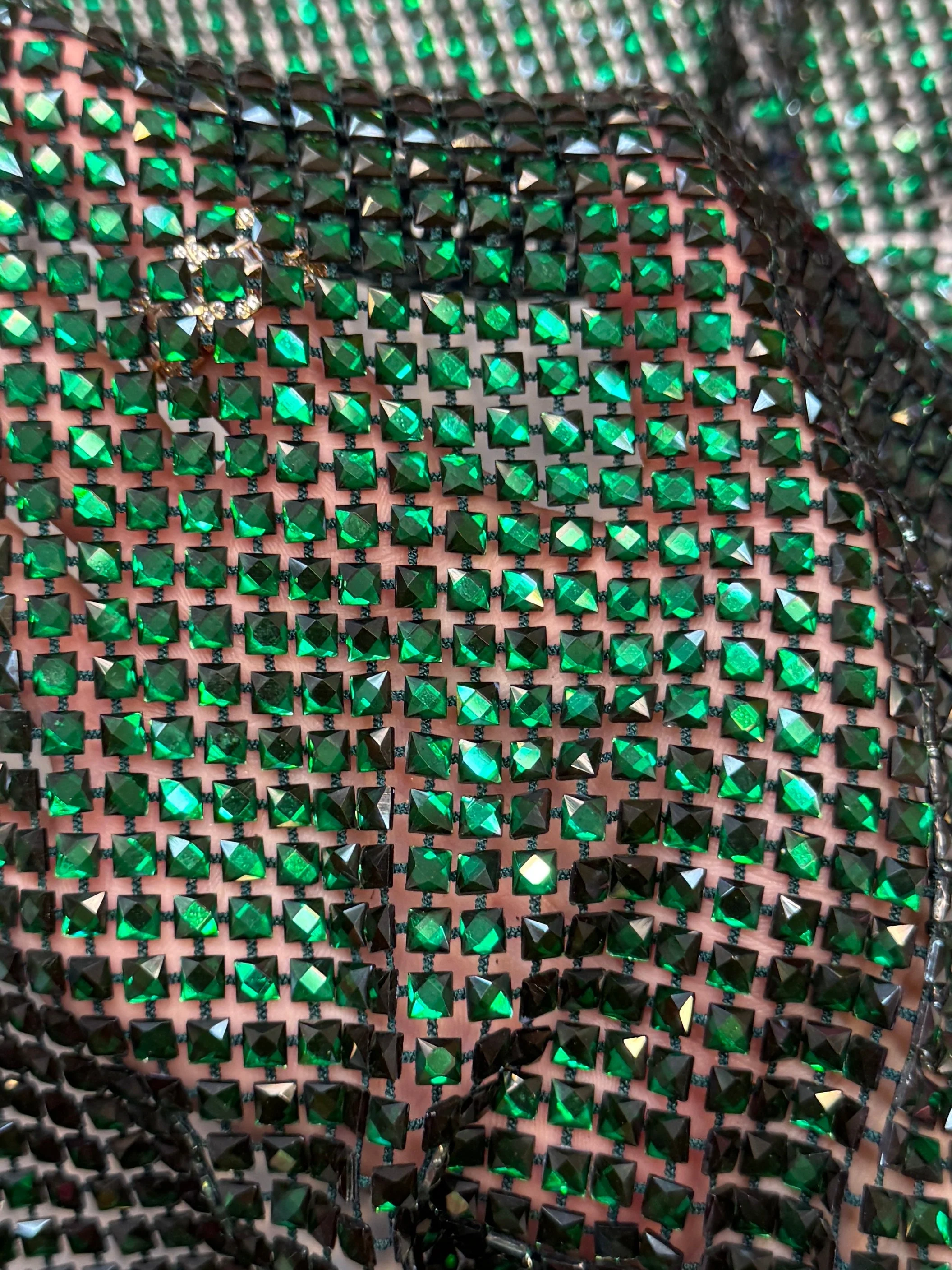 Emerald Green Luxury Rhinestone Mesh - Image 9
