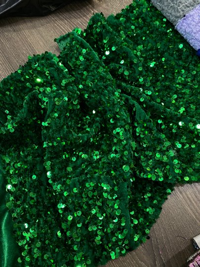 Emerald Green Sequin on Velvet - Image 2
