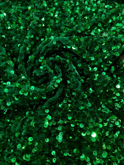 Emerald Green Sequin on Velvet - Image 3
