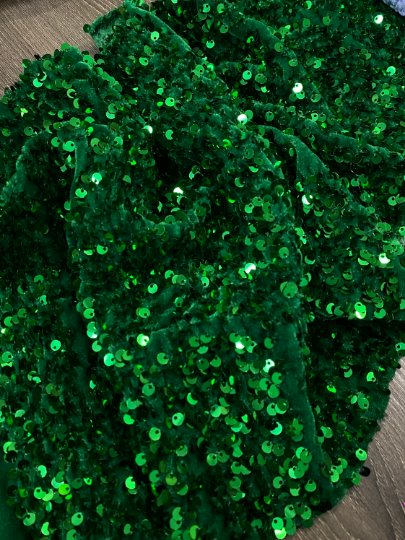 Emerald Green Sequin on Velvet - Image 5