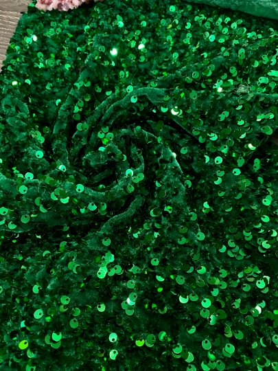 Emerald Green Sequin on Velvet - Image 6