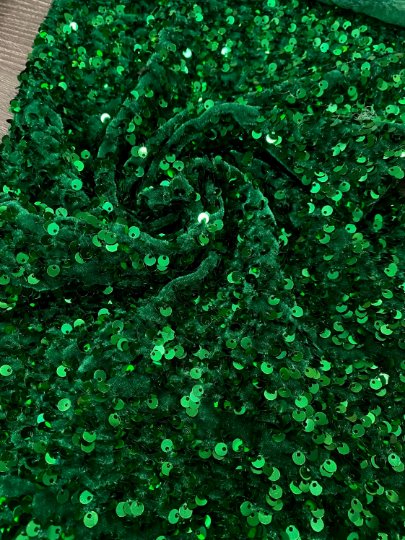 Emerald Green Sequin on Velvet - Image 7