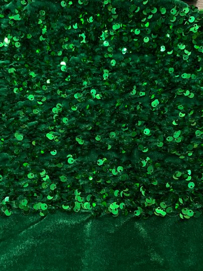 Emerald Green Sequin on Velvet - Image 8