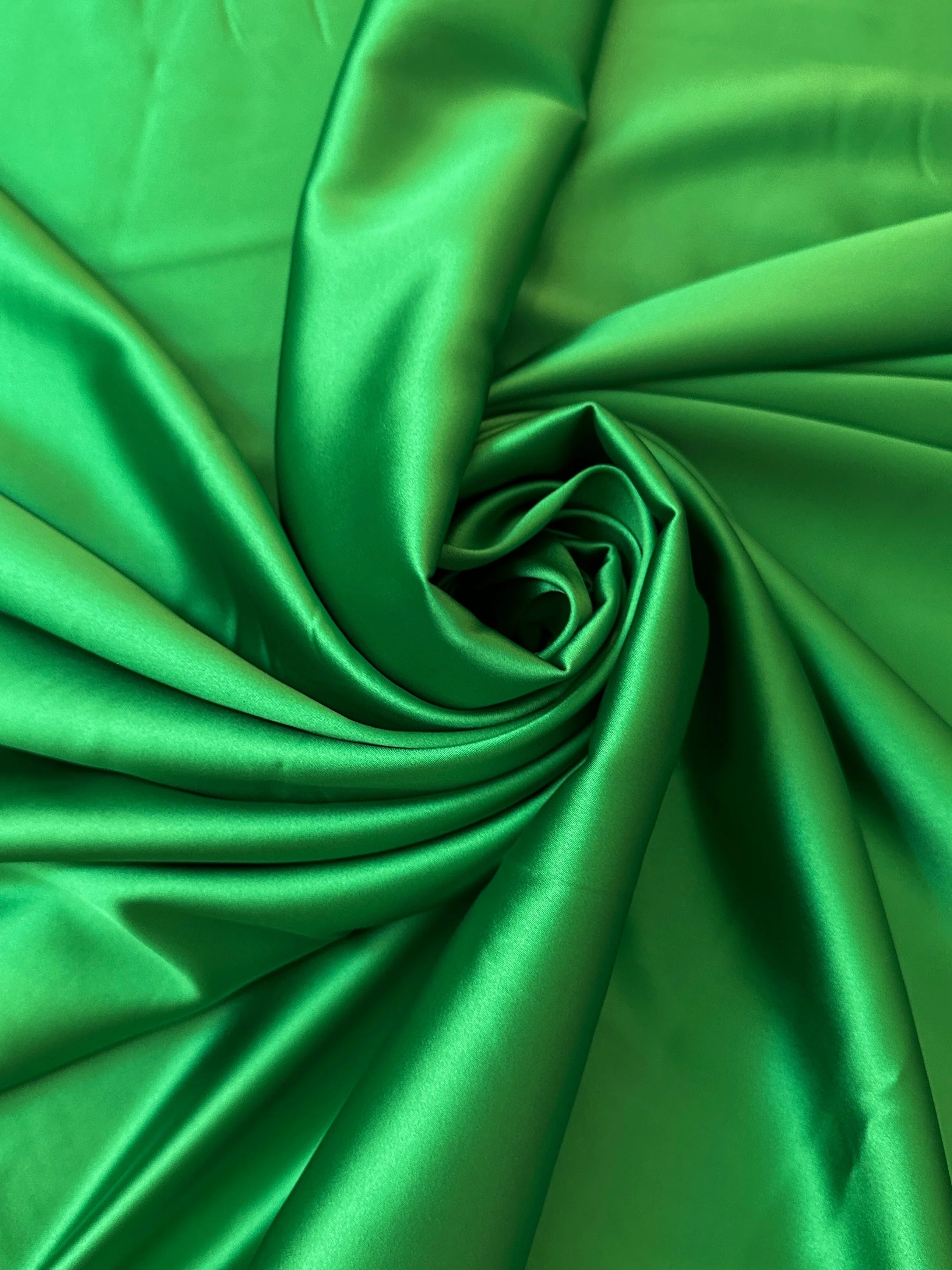Emerald Green Stretch Crepe Back Satin - Image 7