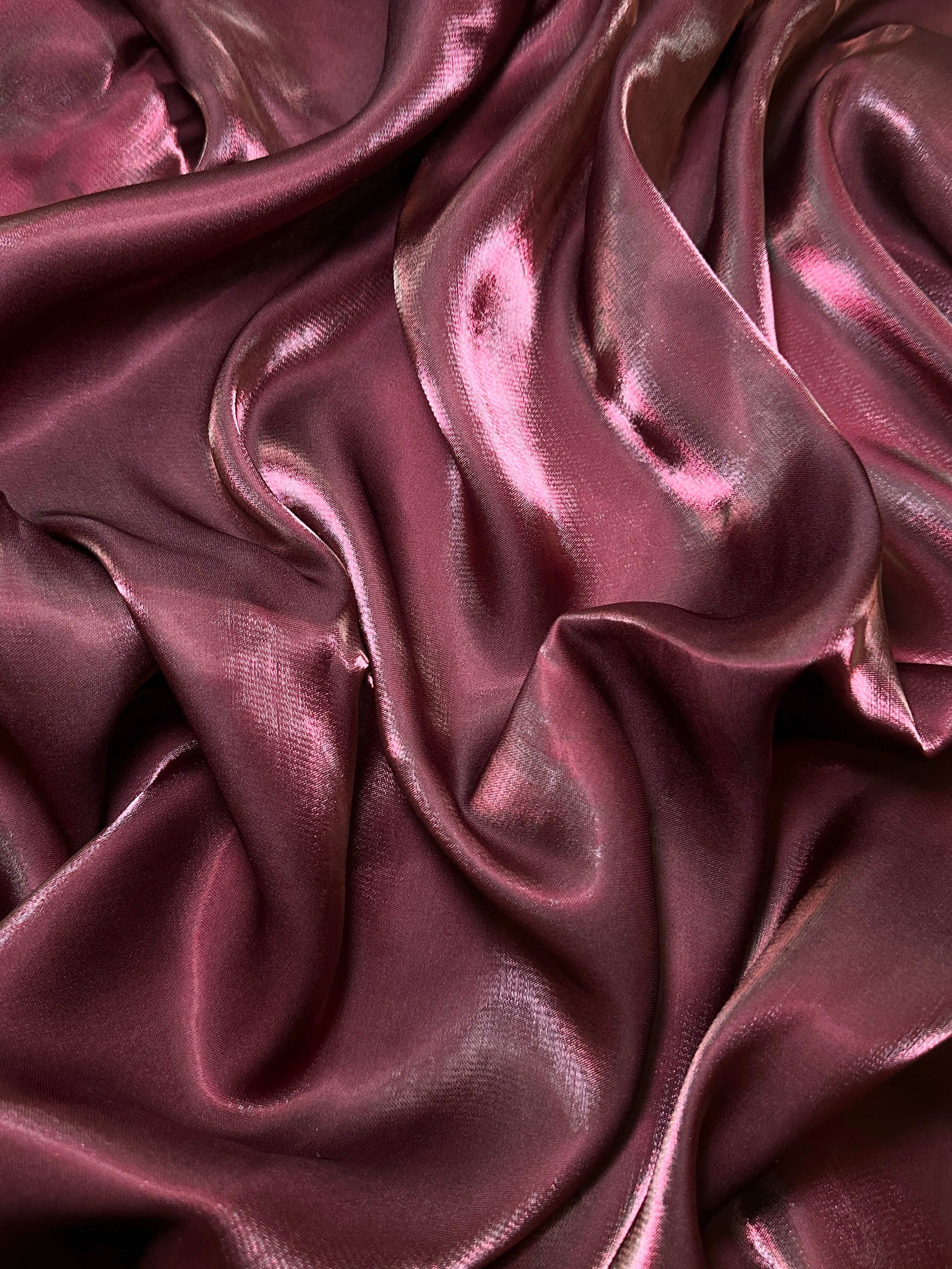 Faded Burgundy Water Liquid Shimmery Chiffon - Image 3