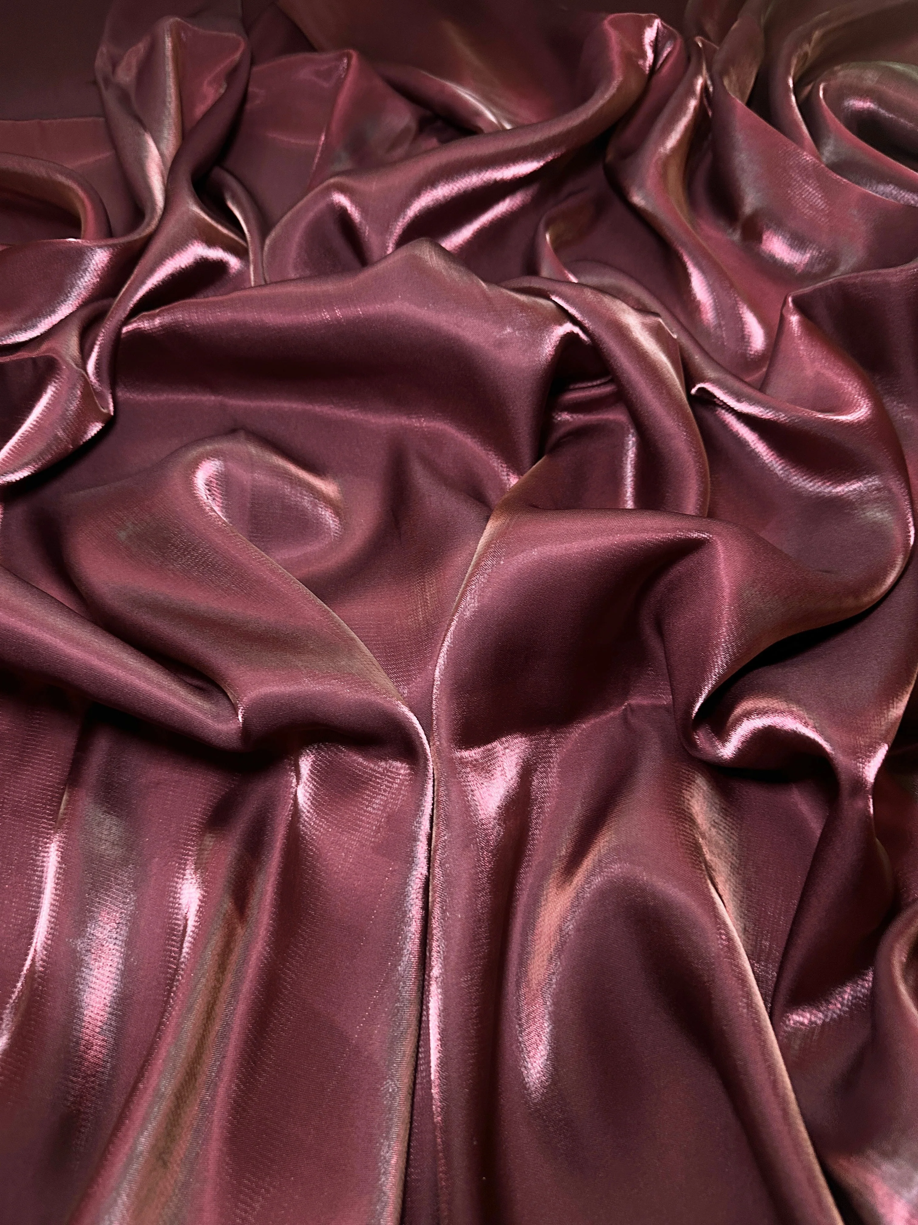 Faded Burgundy Water Liquid Shimmery Chiffon - Image 4