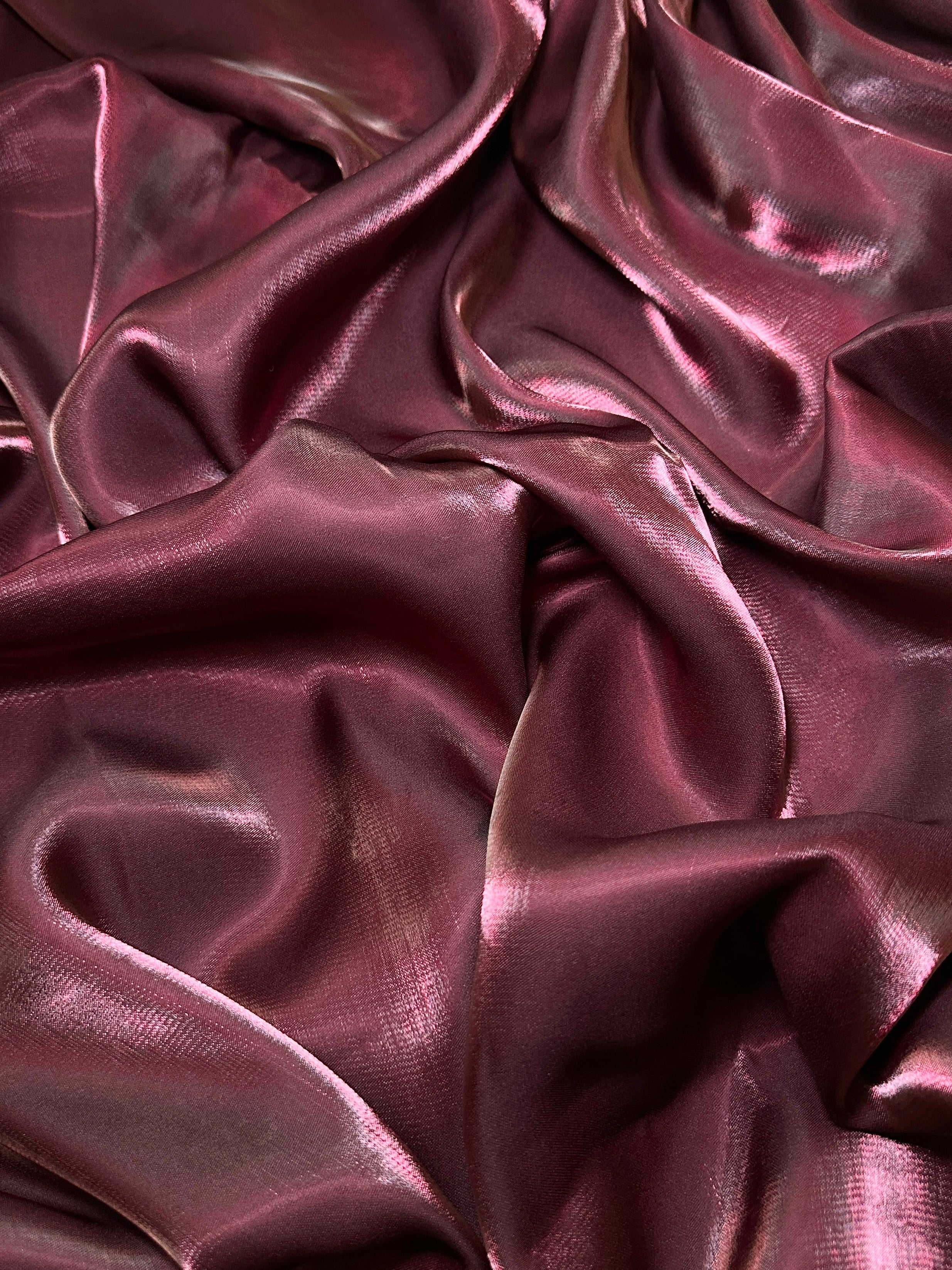 Faded Burgundy Water Liquid Shimmery Chiffon - Image 5