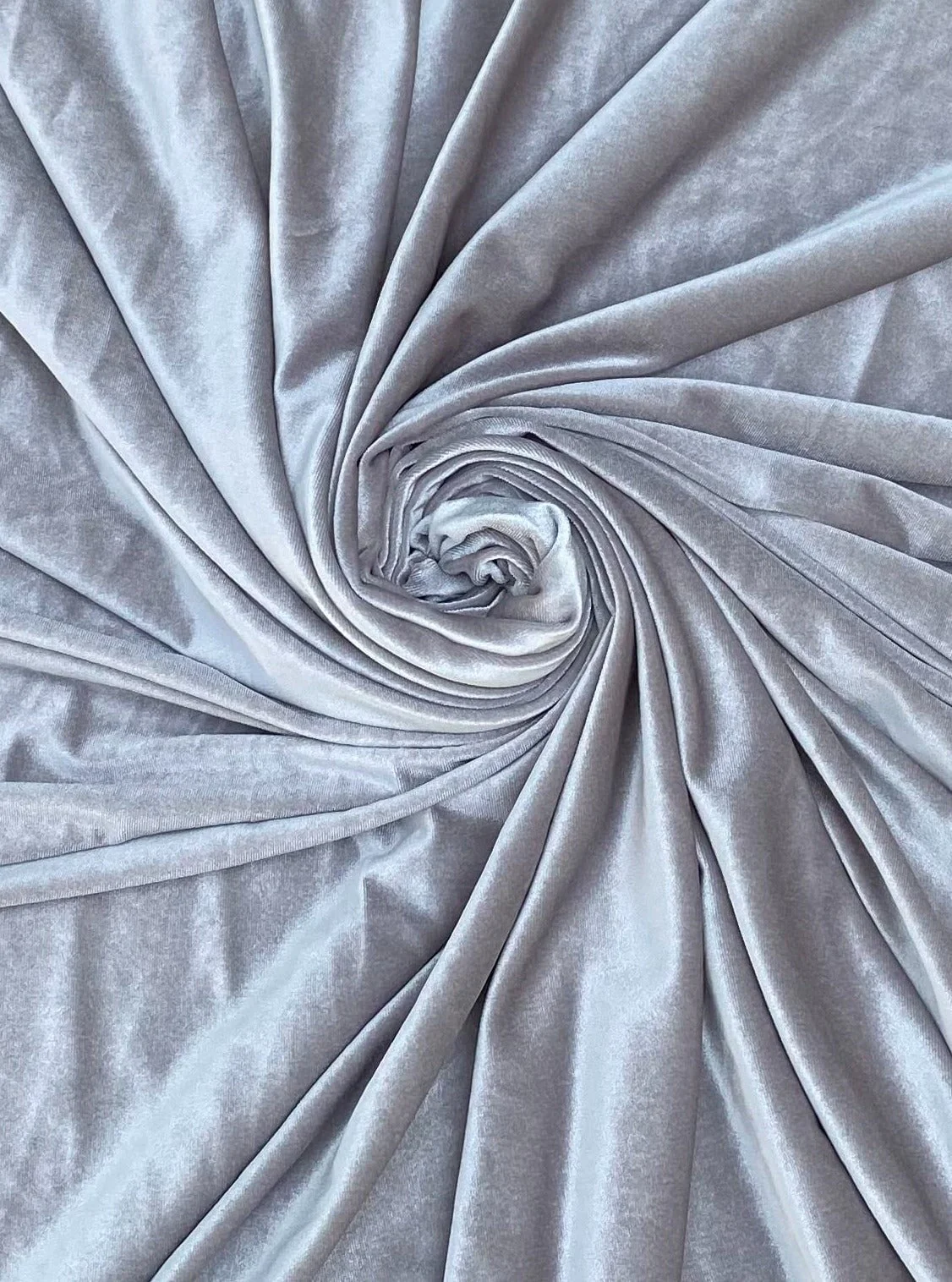Feather Gray Stretch Velvet
