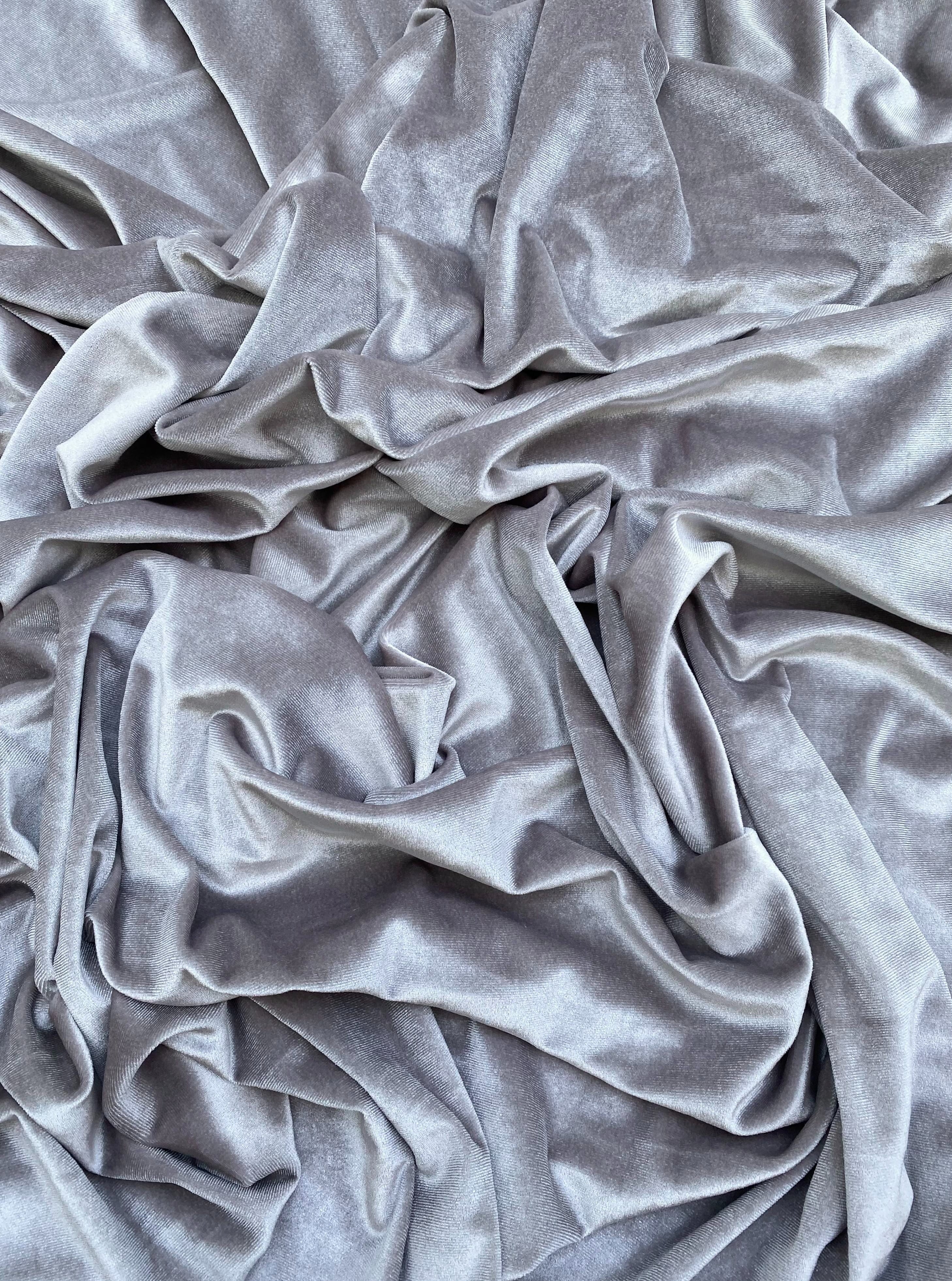Feather Gray Stretch Velvet - Image 5