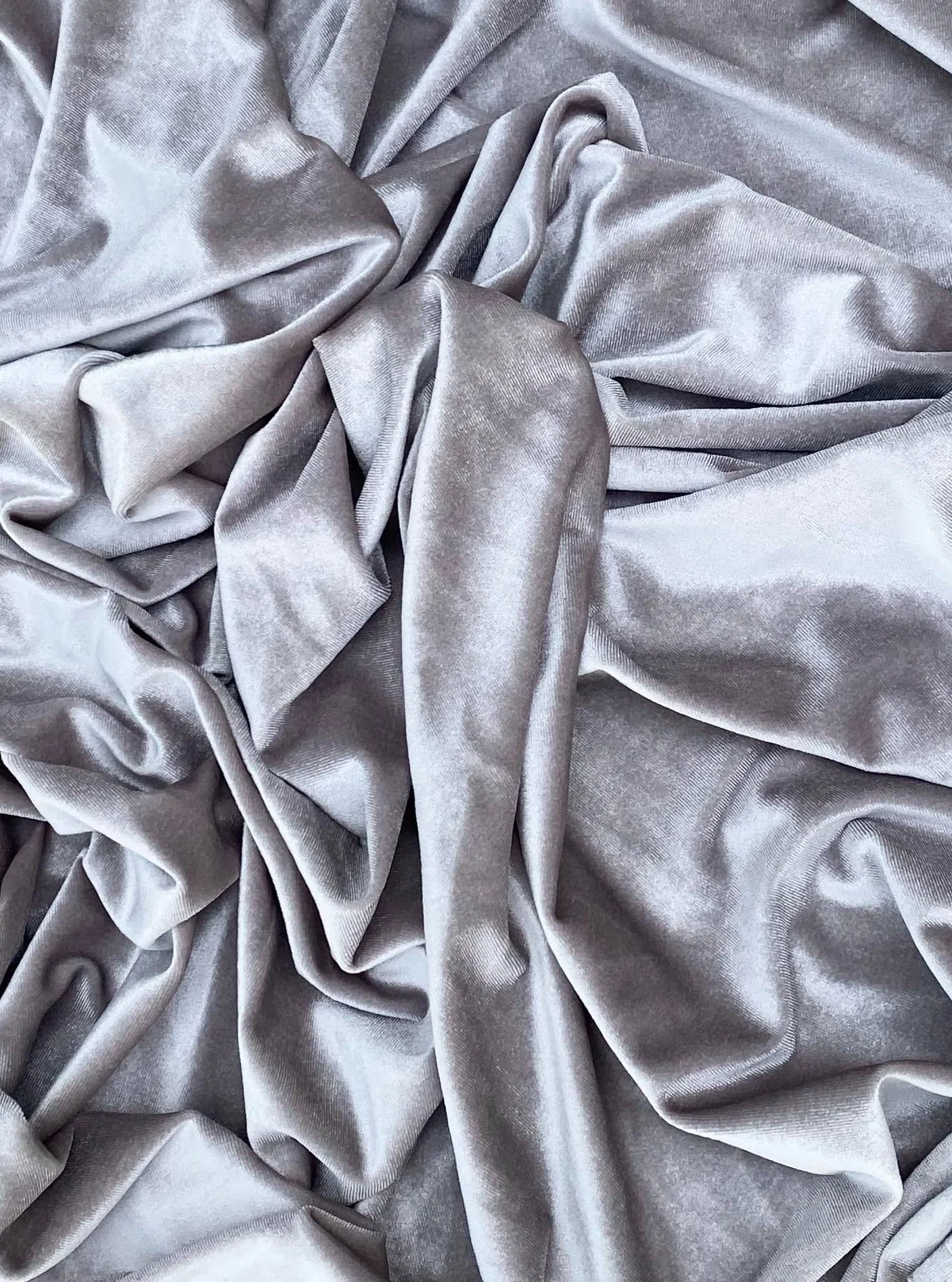 Feather Gray Stretch Velvet - Image 8