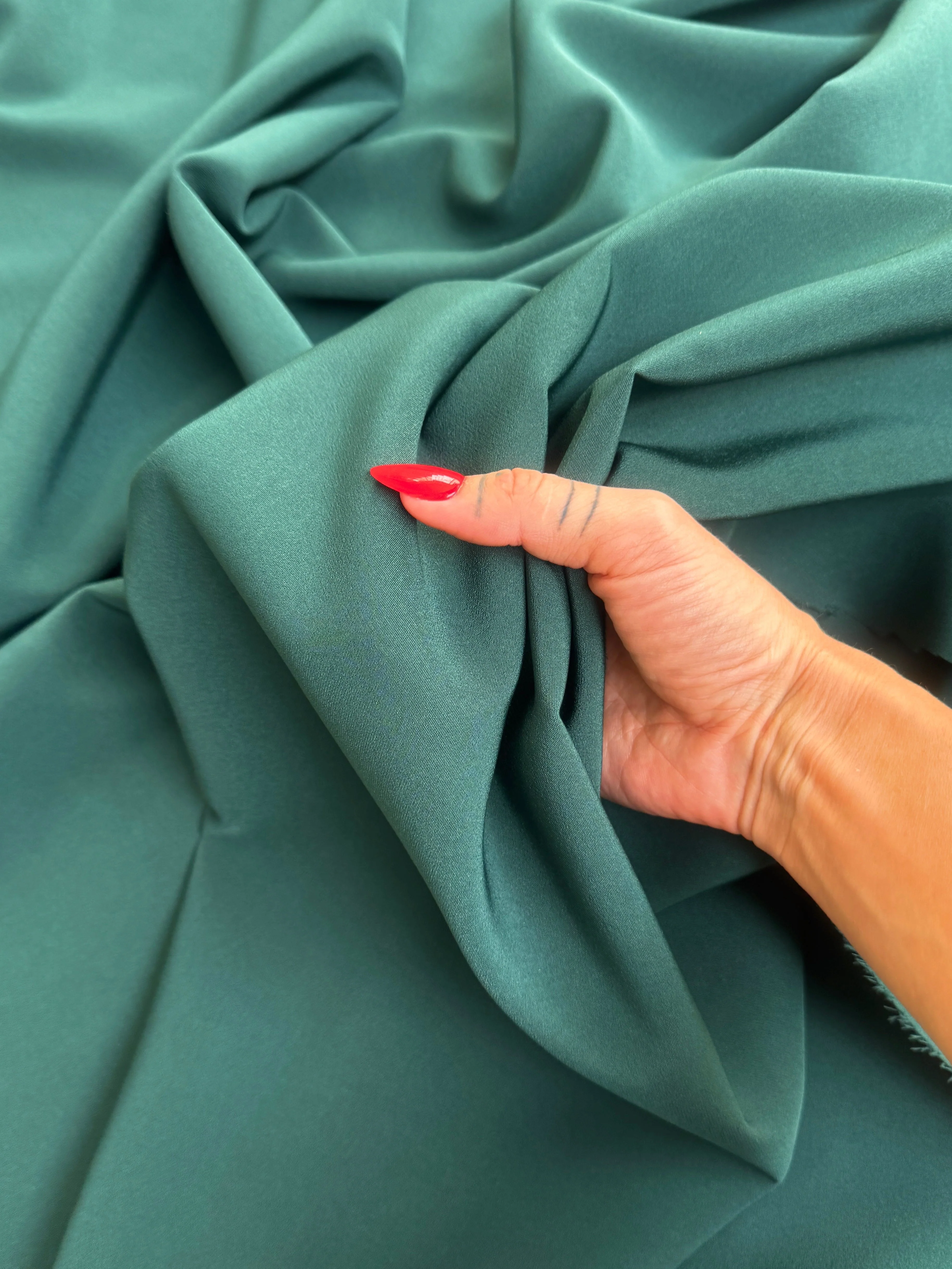 Forest Green Stretch Crepe - Image 5