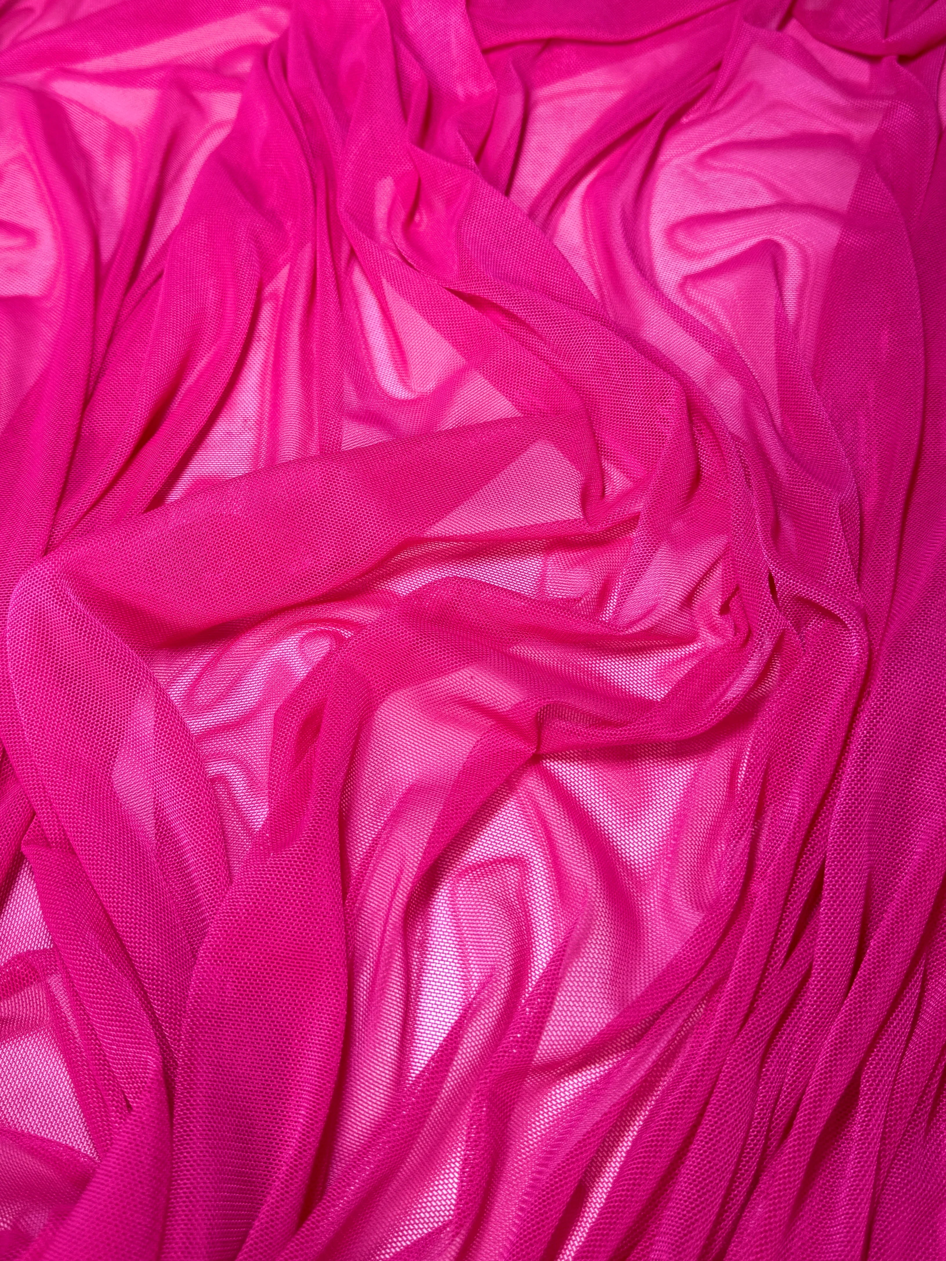 Fuchsia 4 Way Stretch Power Mesh - Image 3